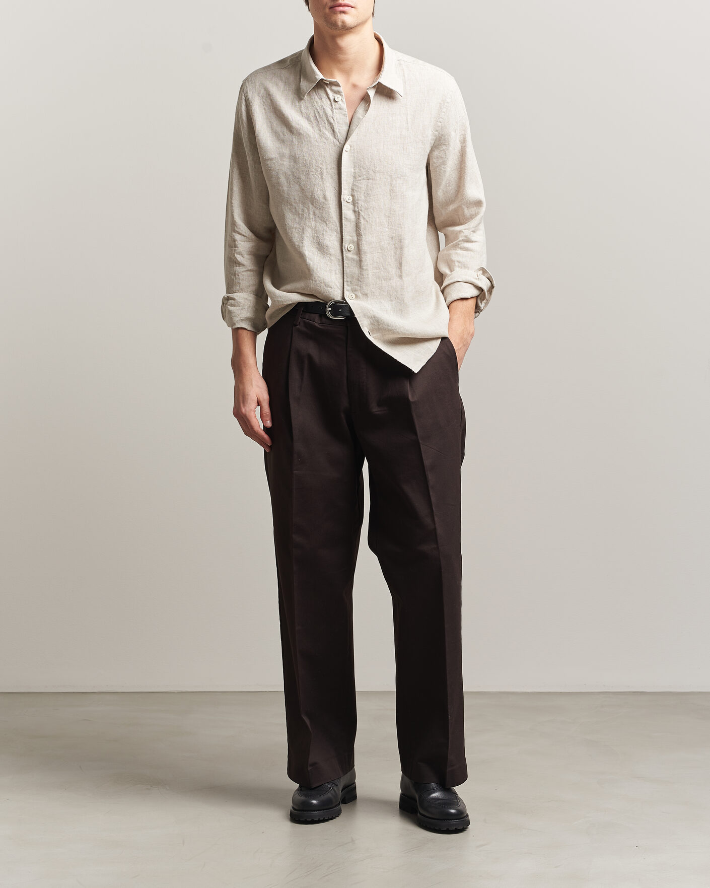 Uomini | Camicie | NN07 | Enzo Linen Shirt Oat