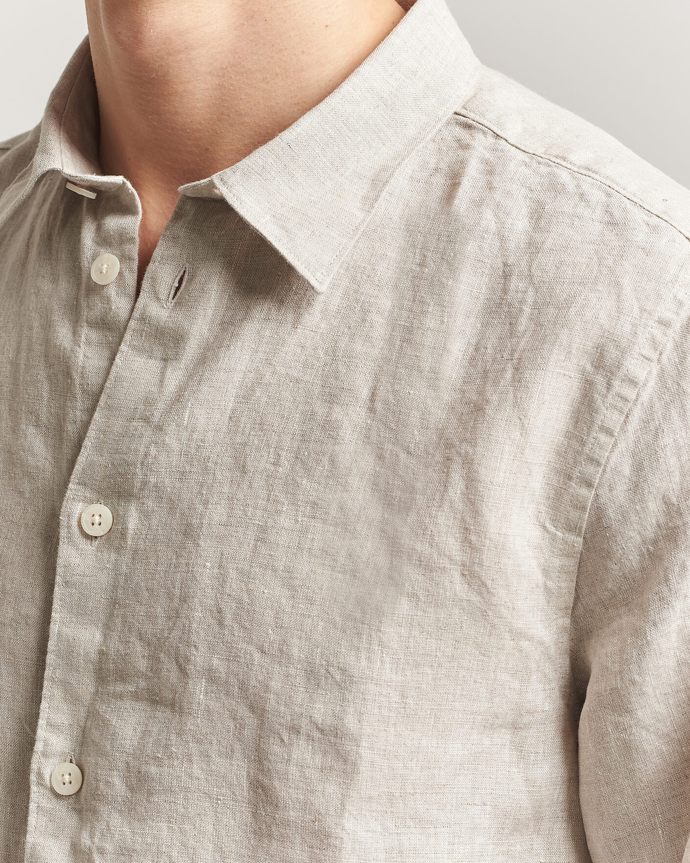 Uomini | Camicie | NN07 | Enzo Linen Shirt Oat
