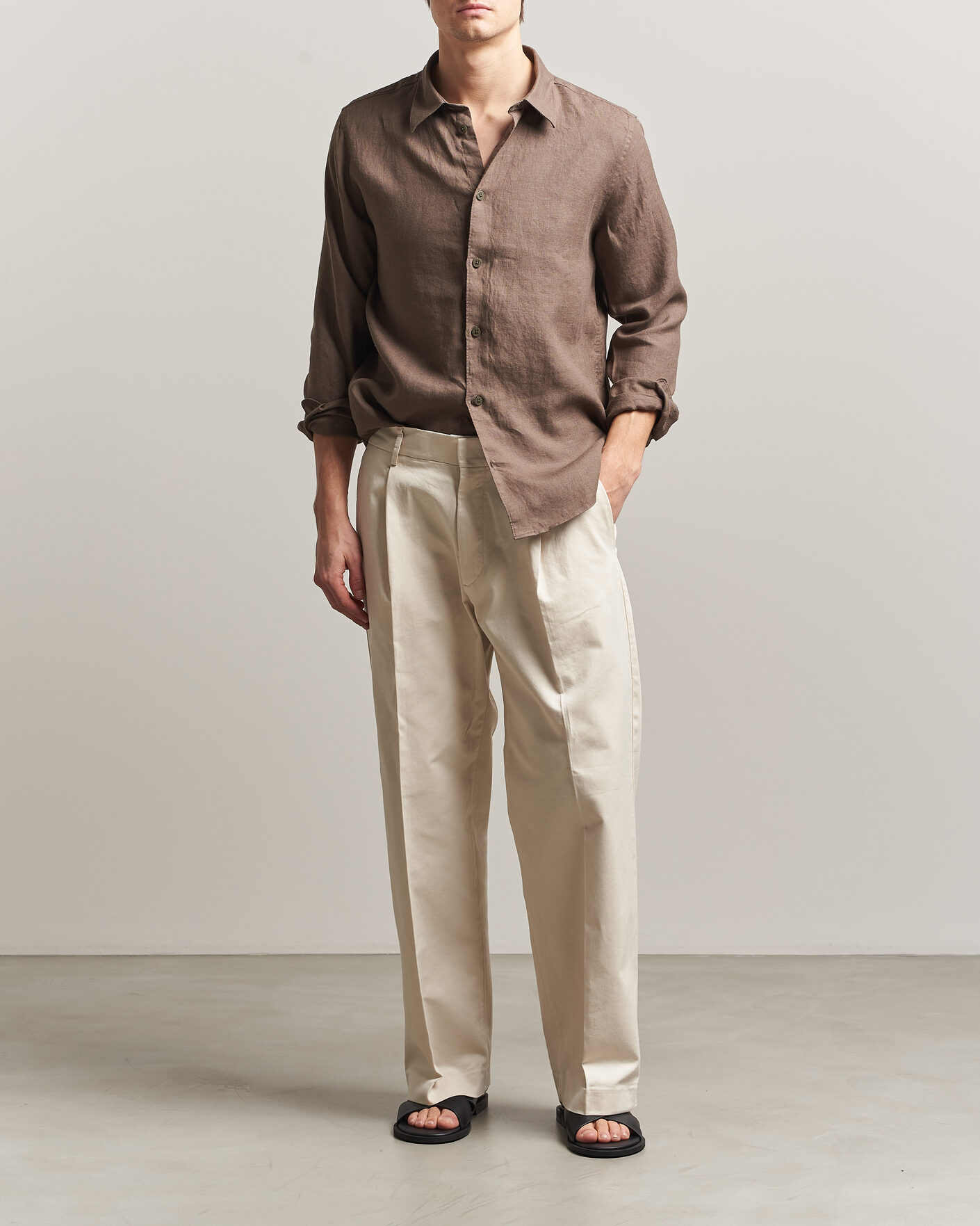 Uomini | Camicie | NN07 | Enzo Linen Shirt Mable Husk
