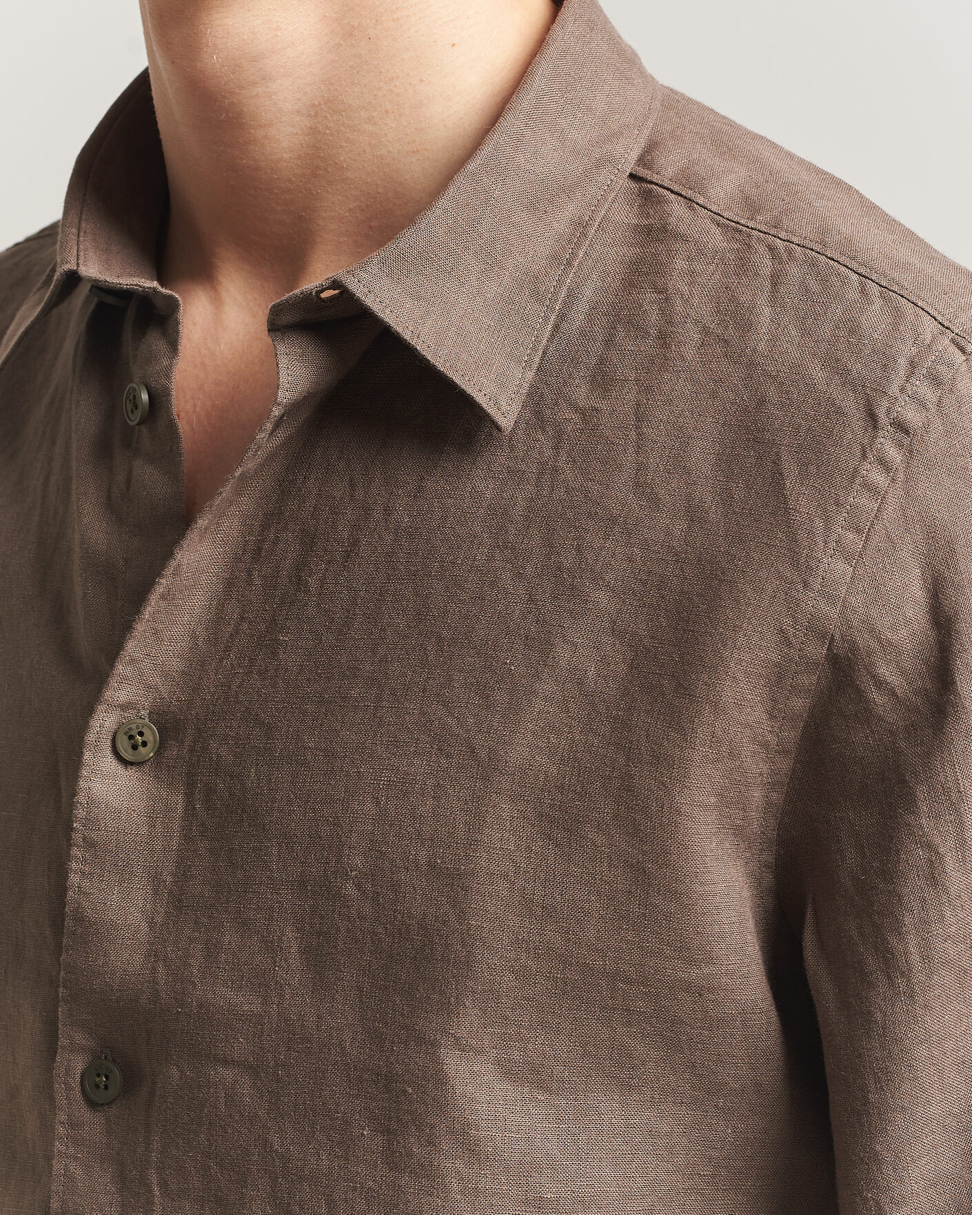 Uomini | Camicie | NN07 | Enzo Linen Shirt Mable Husk