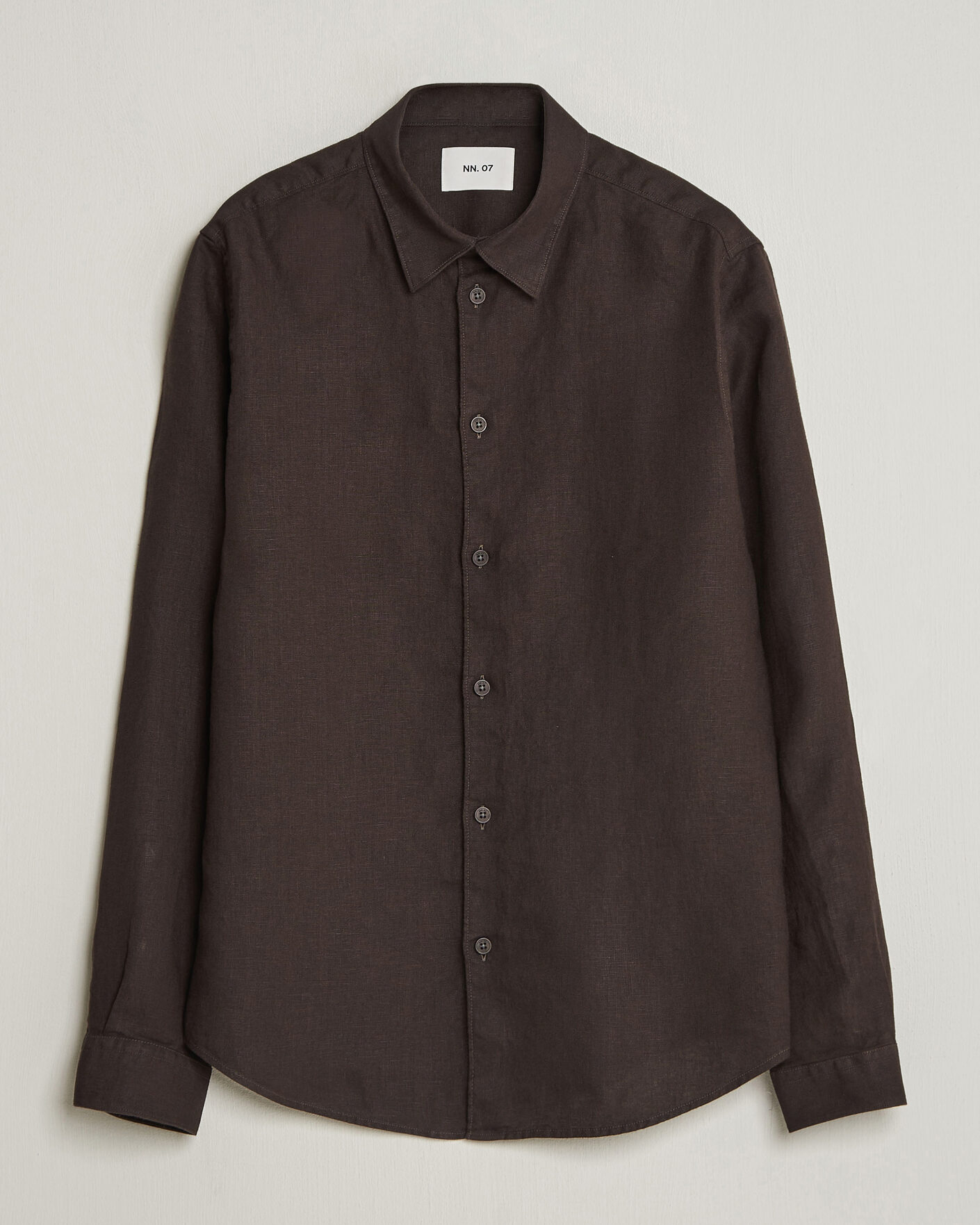 Uomini | Camicie | NN07 | Enzo Linen Shirt Deep Truffle