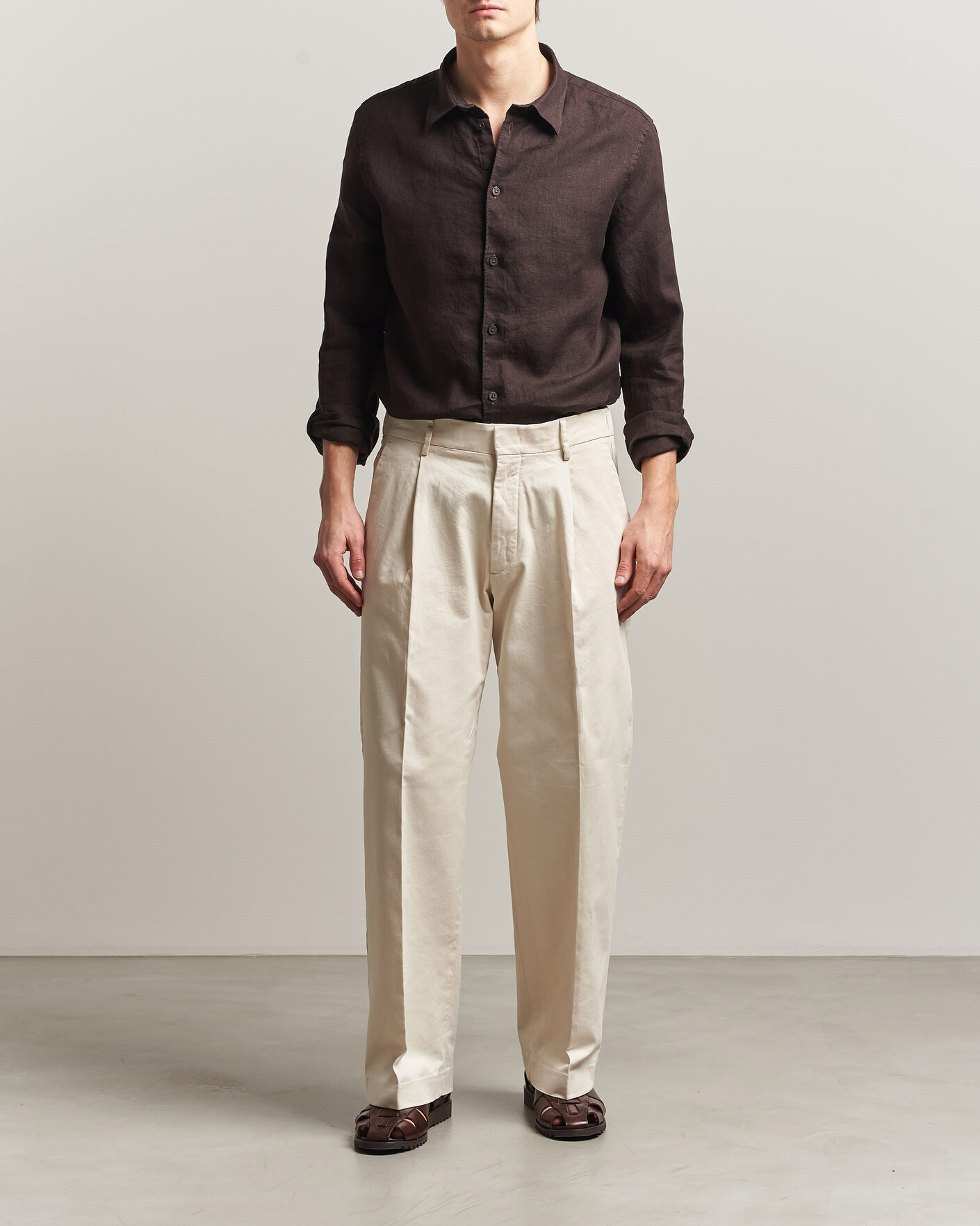 Uomini | Camicie | NN07 | Enzo Linen Shirt Deep Truffle