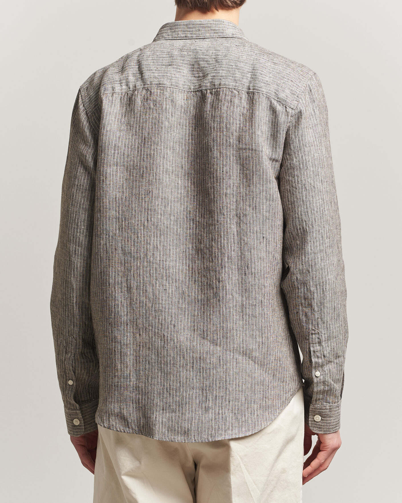 Uomini | Camicie | NN07 | Enzo Linen Shirt Clay Stripe