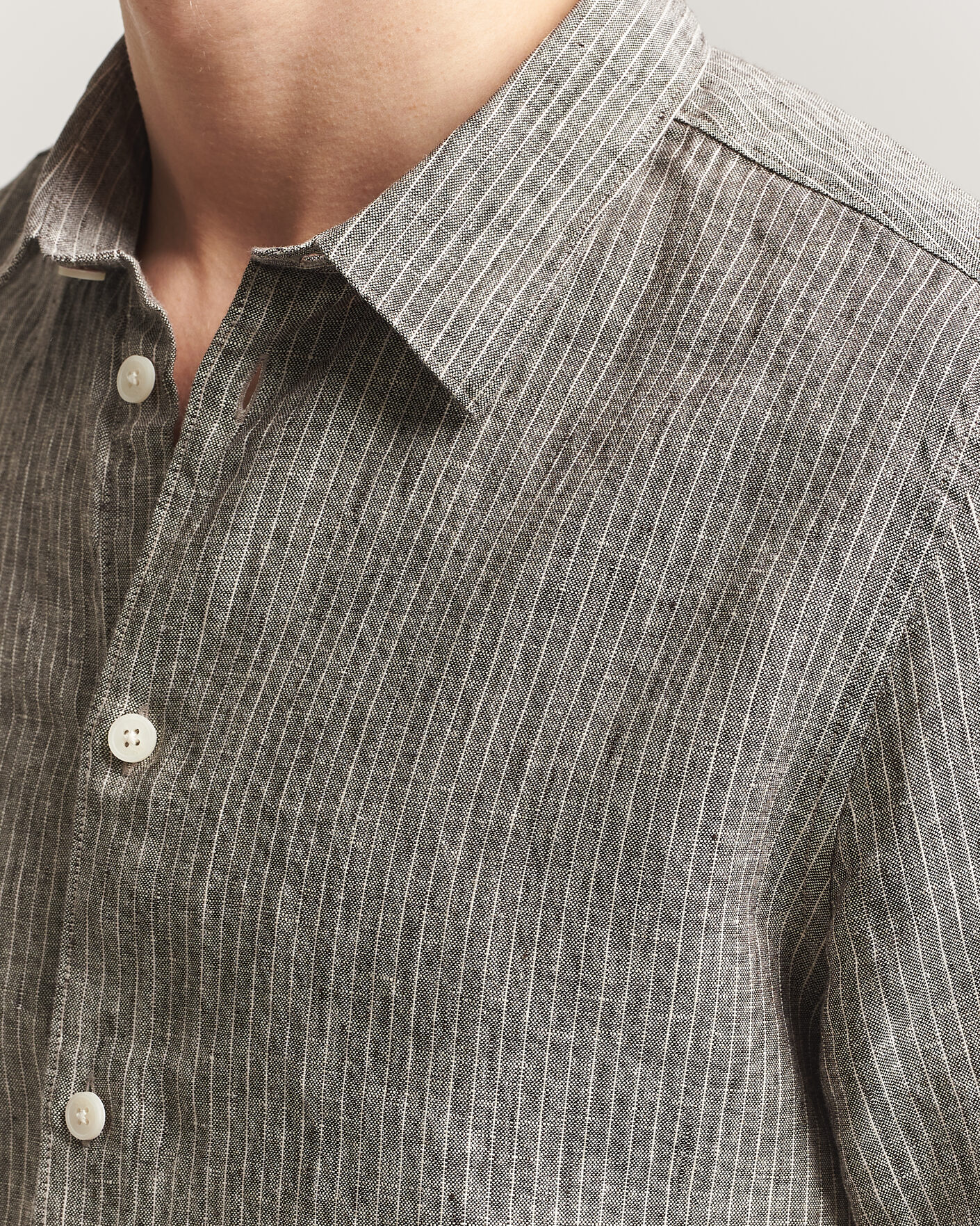 Uomini | Camicie | NN07 | Enzo Linen Shirt Clay Stripe