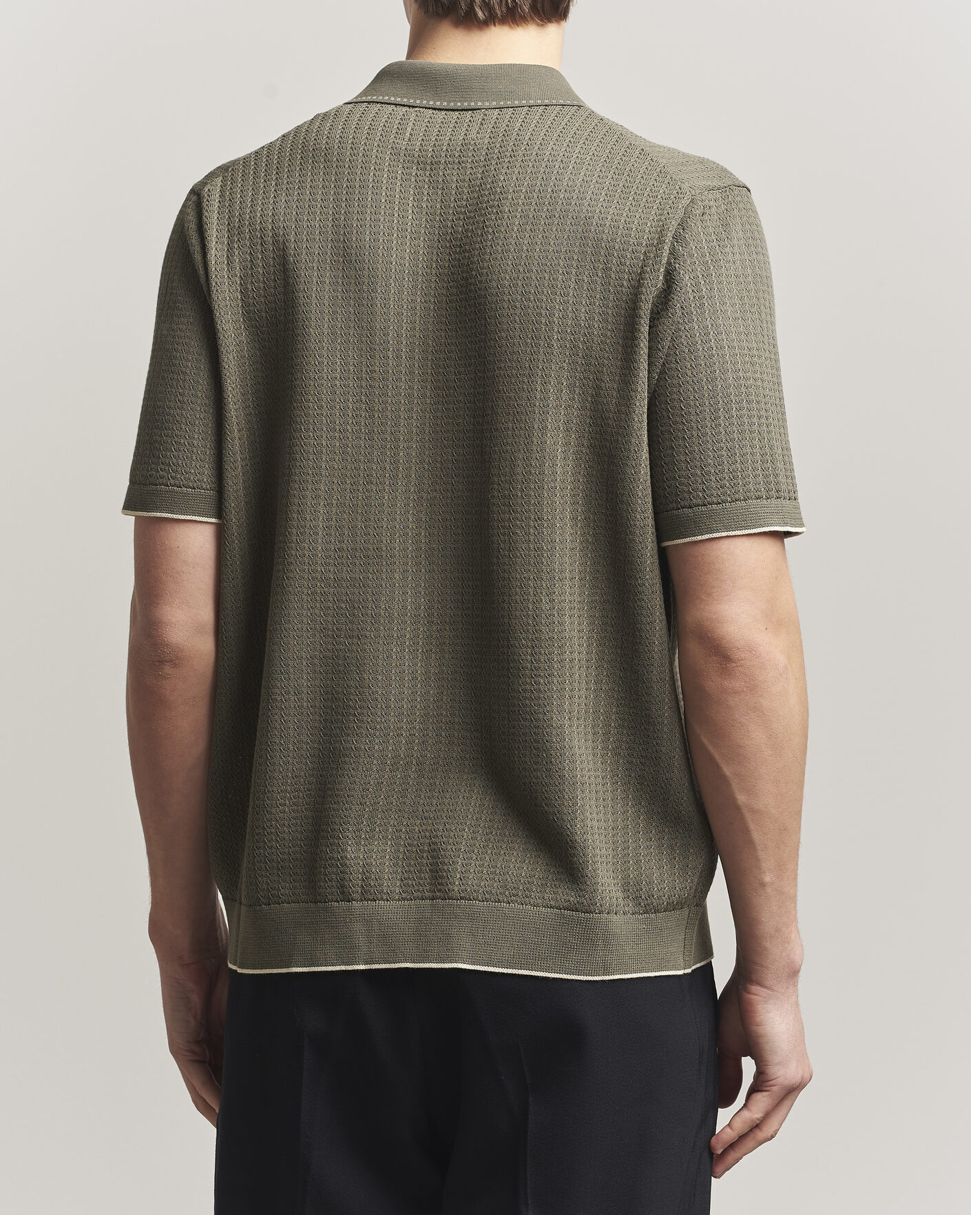Uomini | Camicie | NN07 | Nalo Knitted Short Sleeve Shirt Capers Green