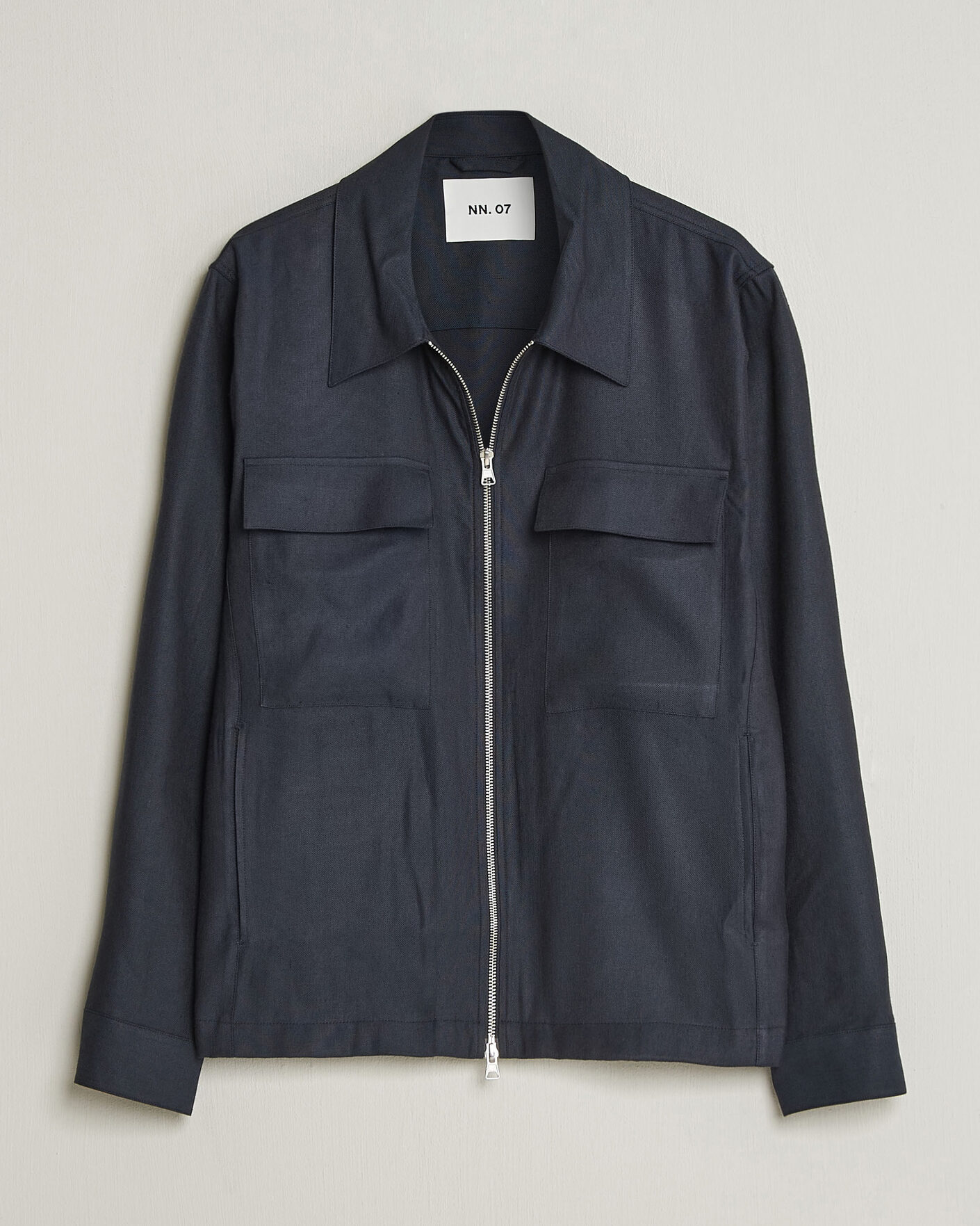 Uomini | Camicie | NN07 | Alban Linen/Viscose Overshirt Deep Navy