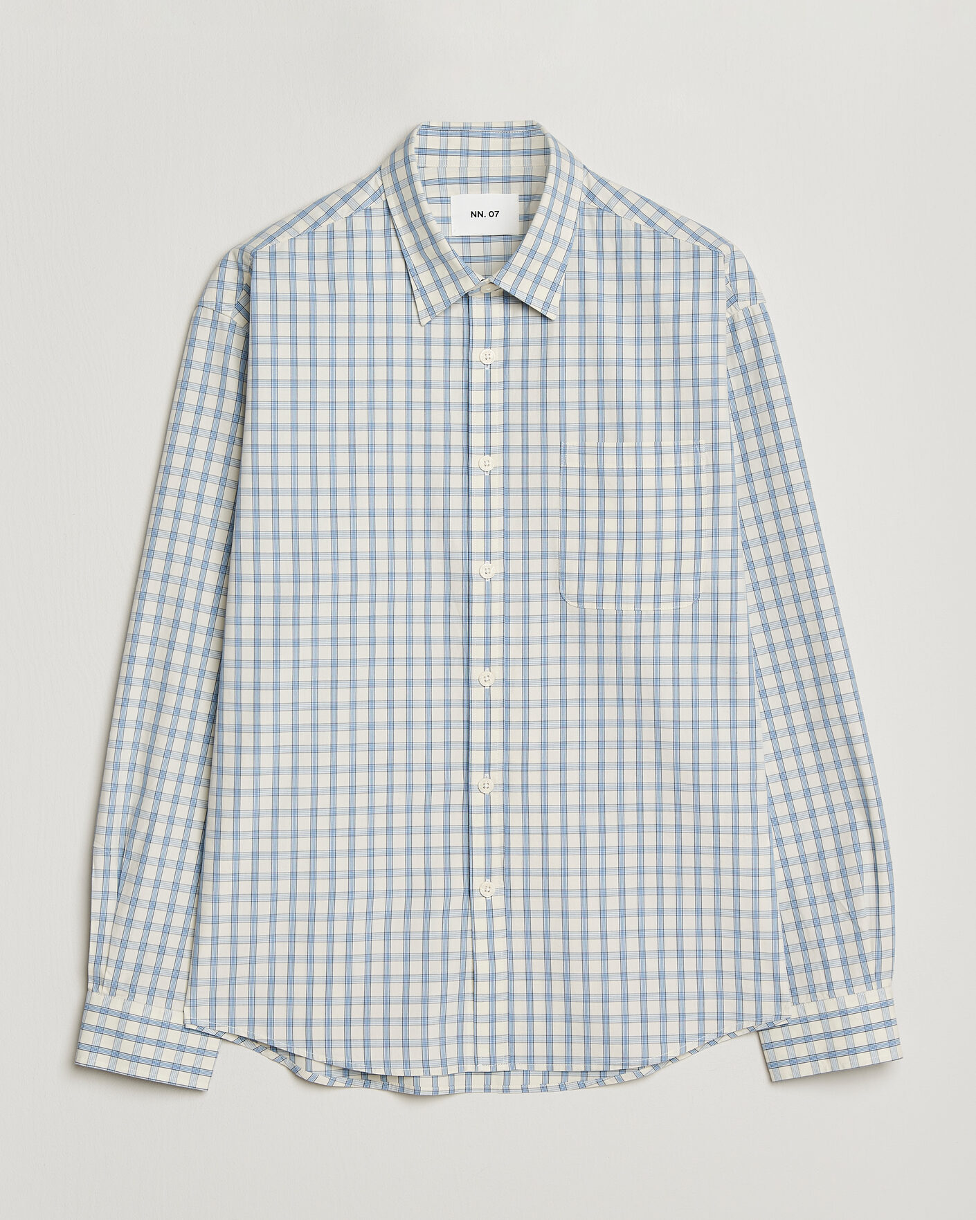 Uomini | Camicie | NN07 | Deon Brushed Cotton Shirt Ecru Check