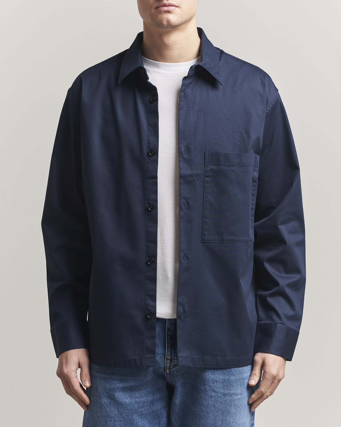 Uomini | Camicie | NN07 | Freddy Cotton Overshirt Navy Blue