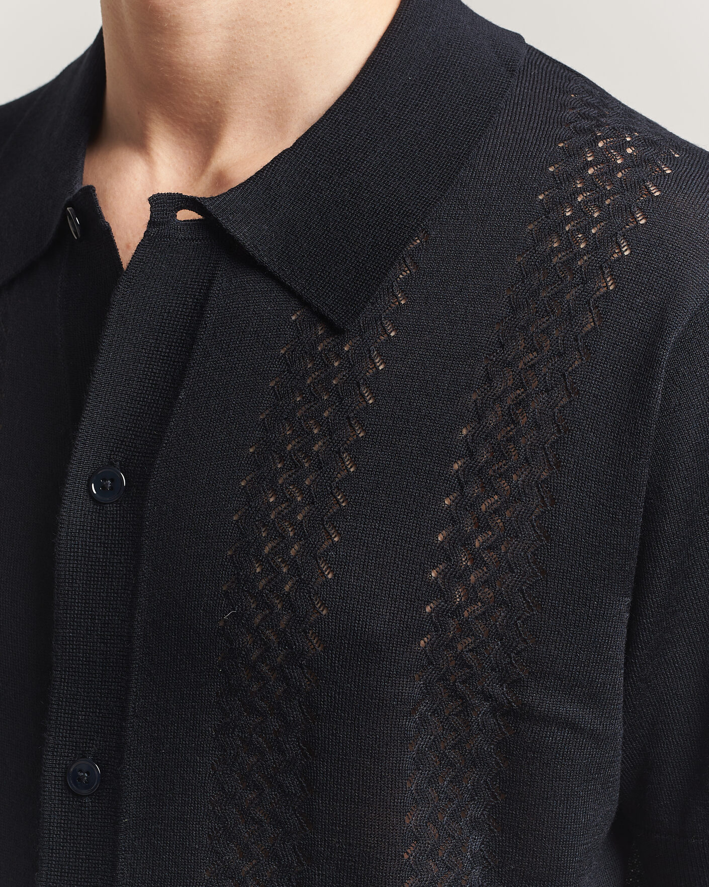 Uomini | Camicie | NN07 | Thor Knitted Short Sleeve Shirt Deep Navy