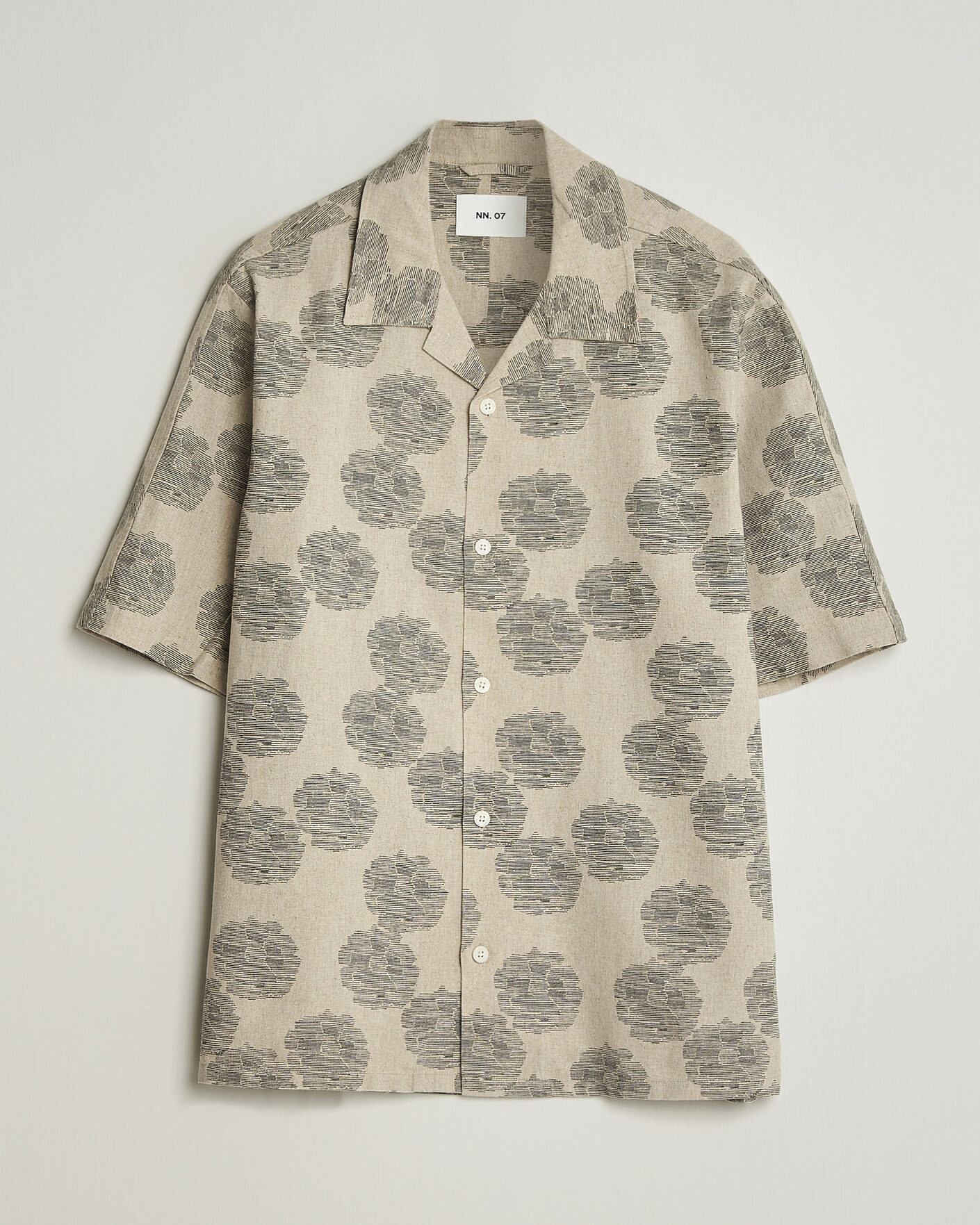 Uomini | Camicie | NN07 | Ole Printed Short Sleeve Shirt Oatmeal