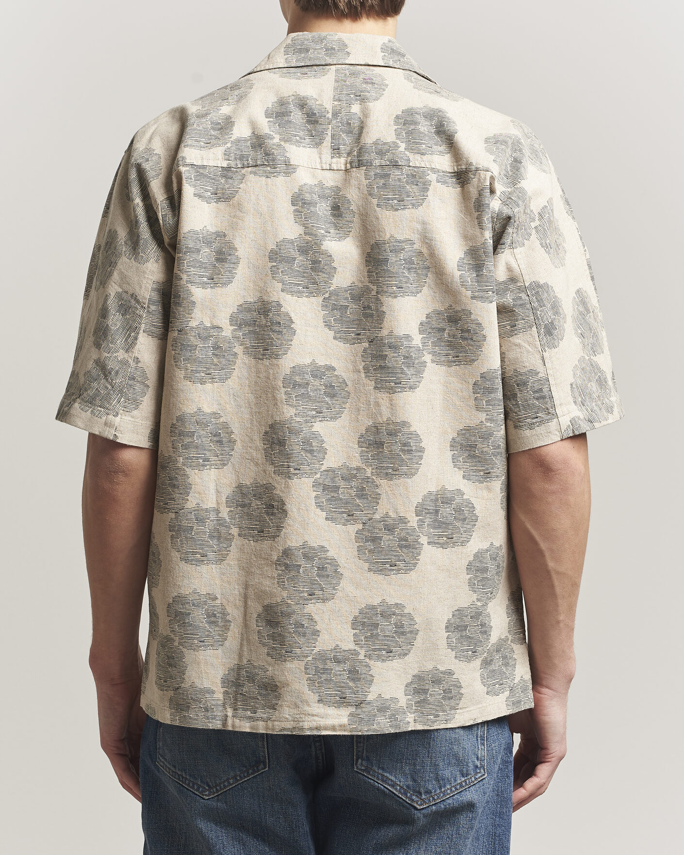 Uomini | Camicie | NN07 | Ole Printed Short Sleeve Shirt Oatmeal