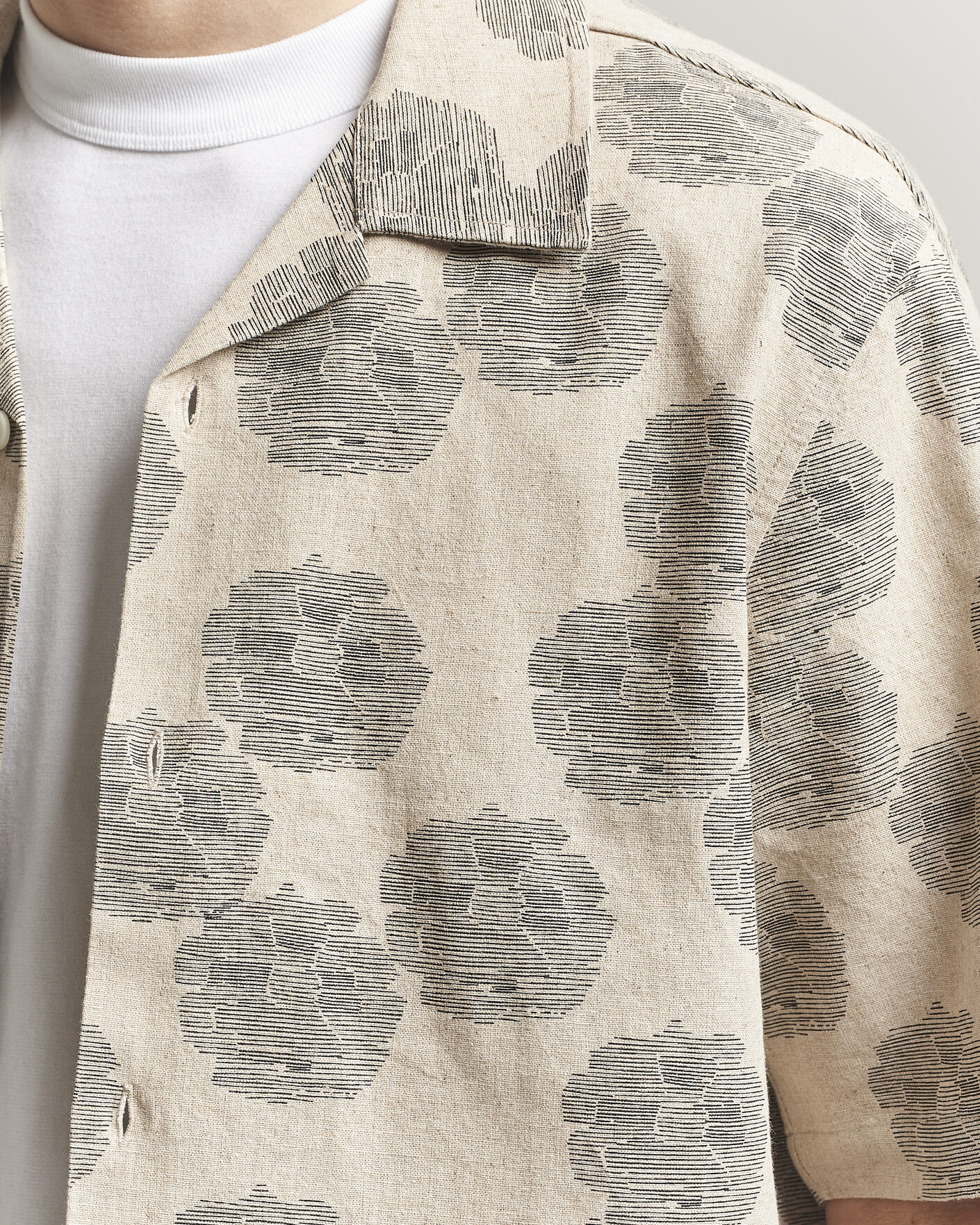 Uomini | Camicie | NN07 | Ole Printed Short Sleeve Shirt Oatmeal