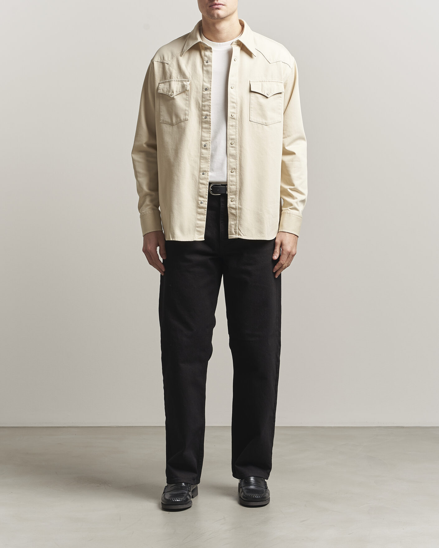 Uomini | Camicie | NN07 | Ricky Western Denim Shirt Ivory