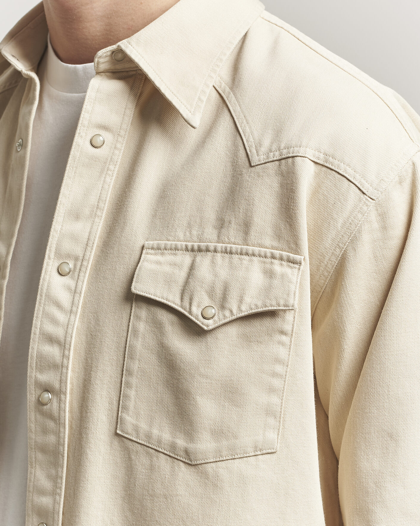 Uomini | Camicie | NN07 | Ricky Western Denim Shirt Ivory