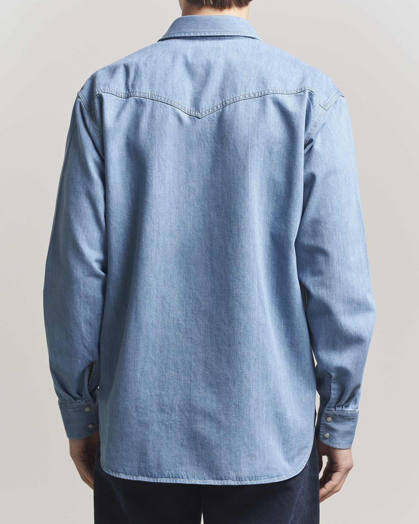 Uomini | Camicie | NN07 | Ricky Western Denim Shirt Light Indigo