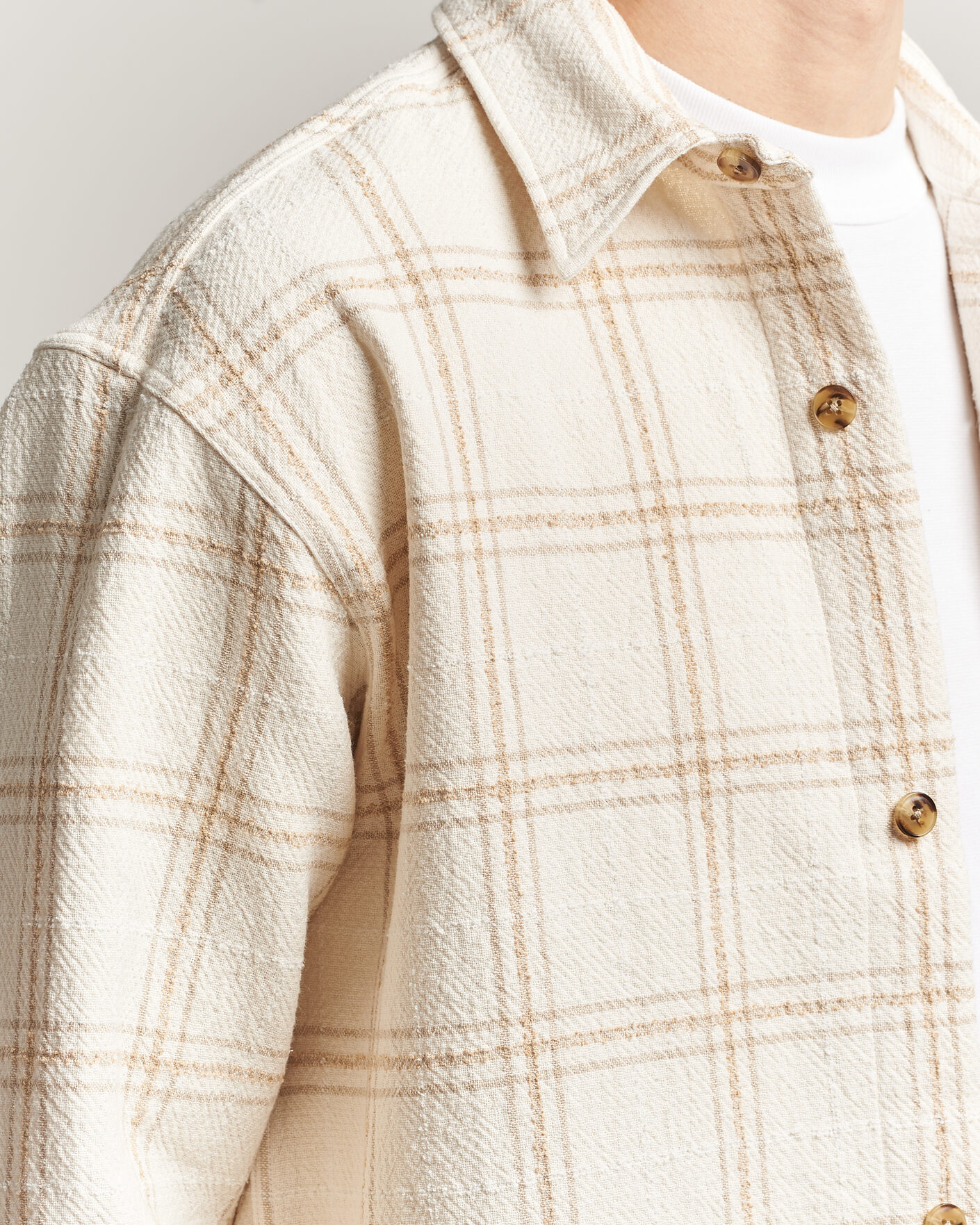 Uomini | Camicie | NN07 | Adwin Checked Overshirt Ivory