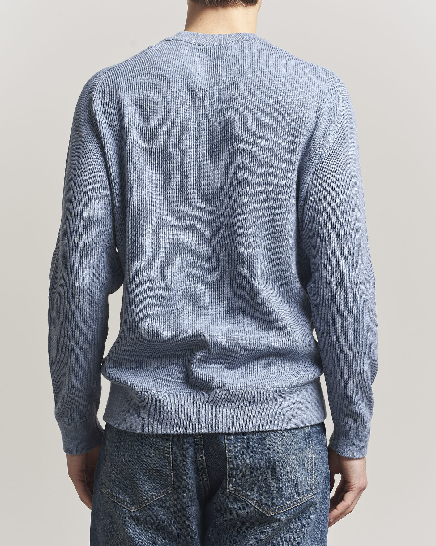 Uomini | Maglieria | NN07 | Kevin Cotton Knitted Sweater Stone Blue