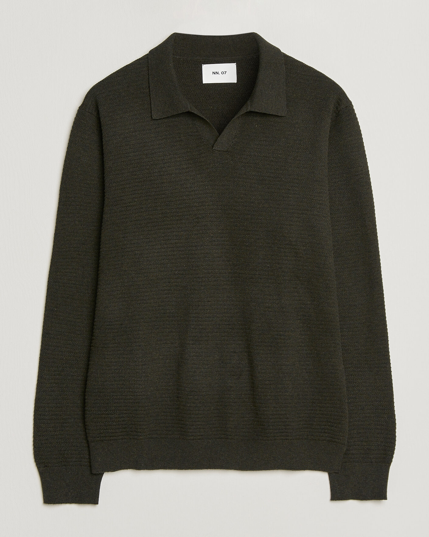 Uomini | Maglieria | NN07 | Paul Knitted Long Sleeve Polo Dark Army