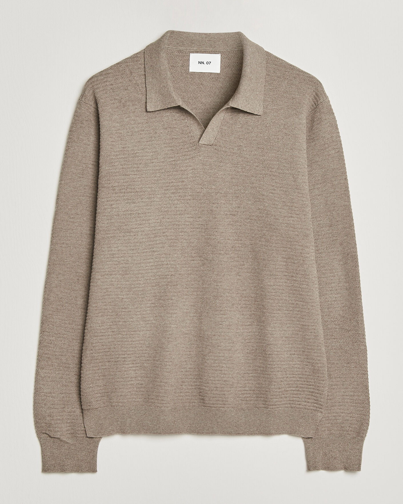 Uomini | Maglieria | NN07 | Paul Knitted Long Sleeve Polo Mable Husk