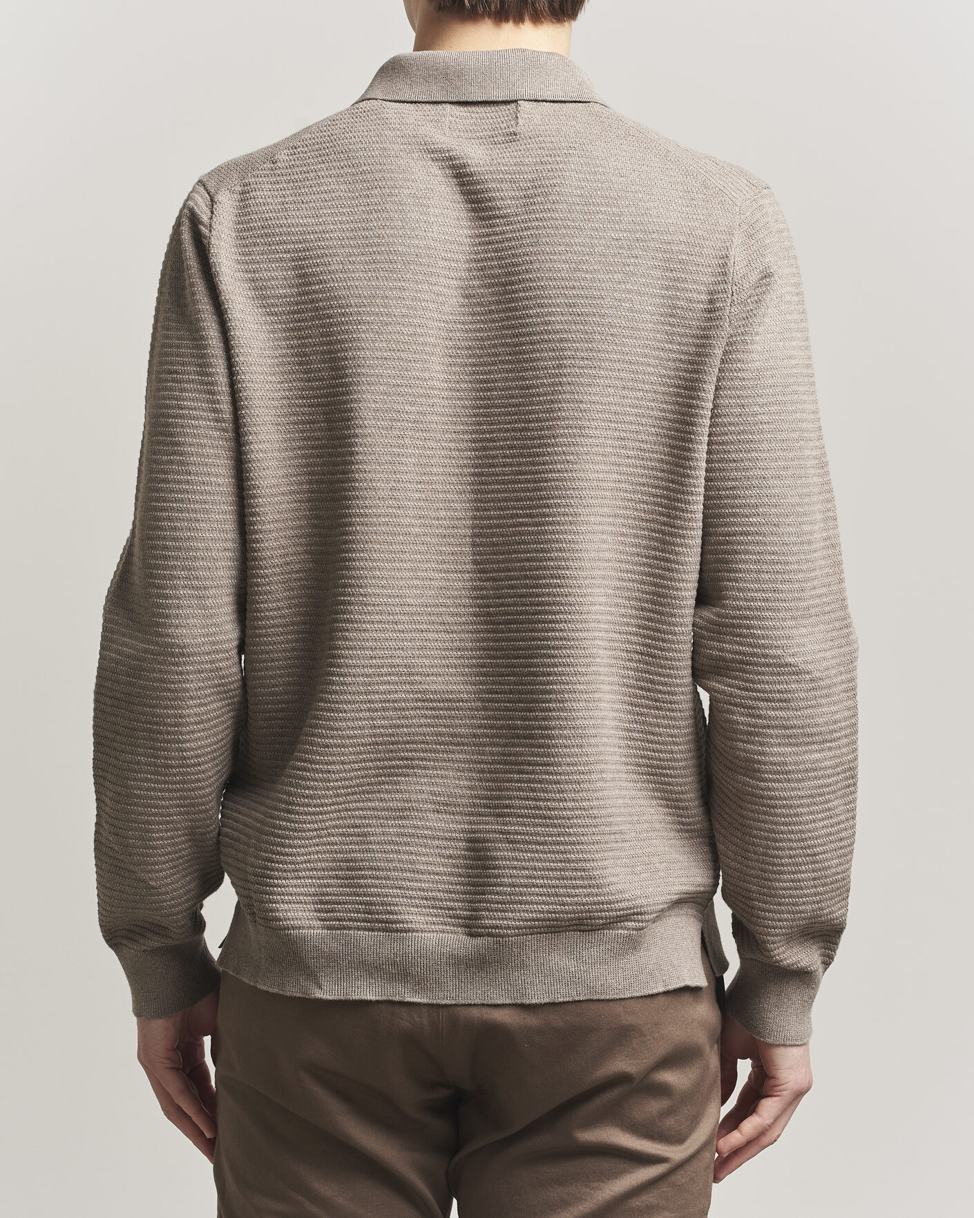 Uomini | Maglieria | NN07 | Paul Knitted Long Sleeve Polo Mable Husk