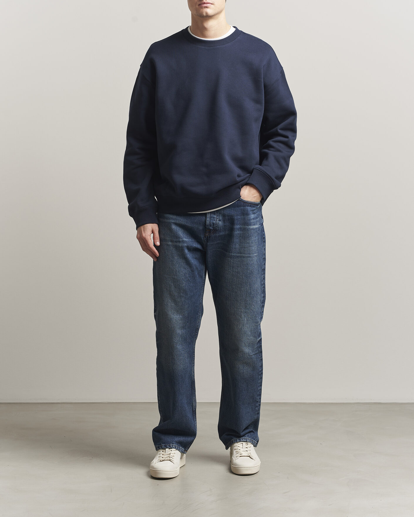 Uomini | Maglieria | NN07 | David Crew Neck Sweatshirt Navy Blue