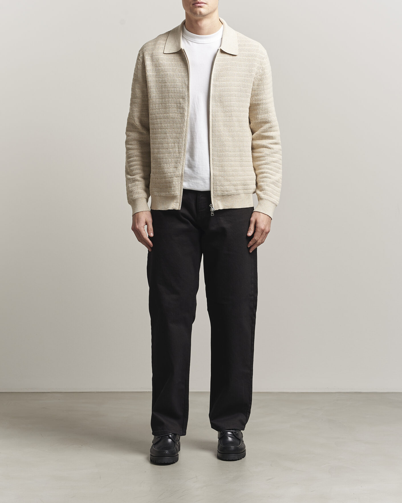 Uomini | Maglieria | NN07 | Gustav Knitted Full Zip Ivory