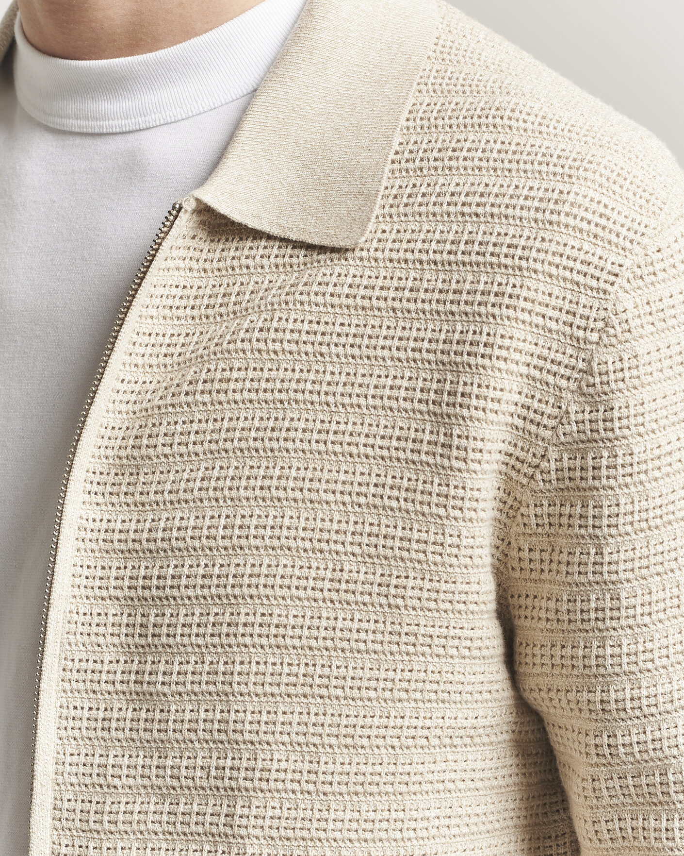 Uomini | Maglieria | NN07 | Gustav Knitted Full Zip Ivory