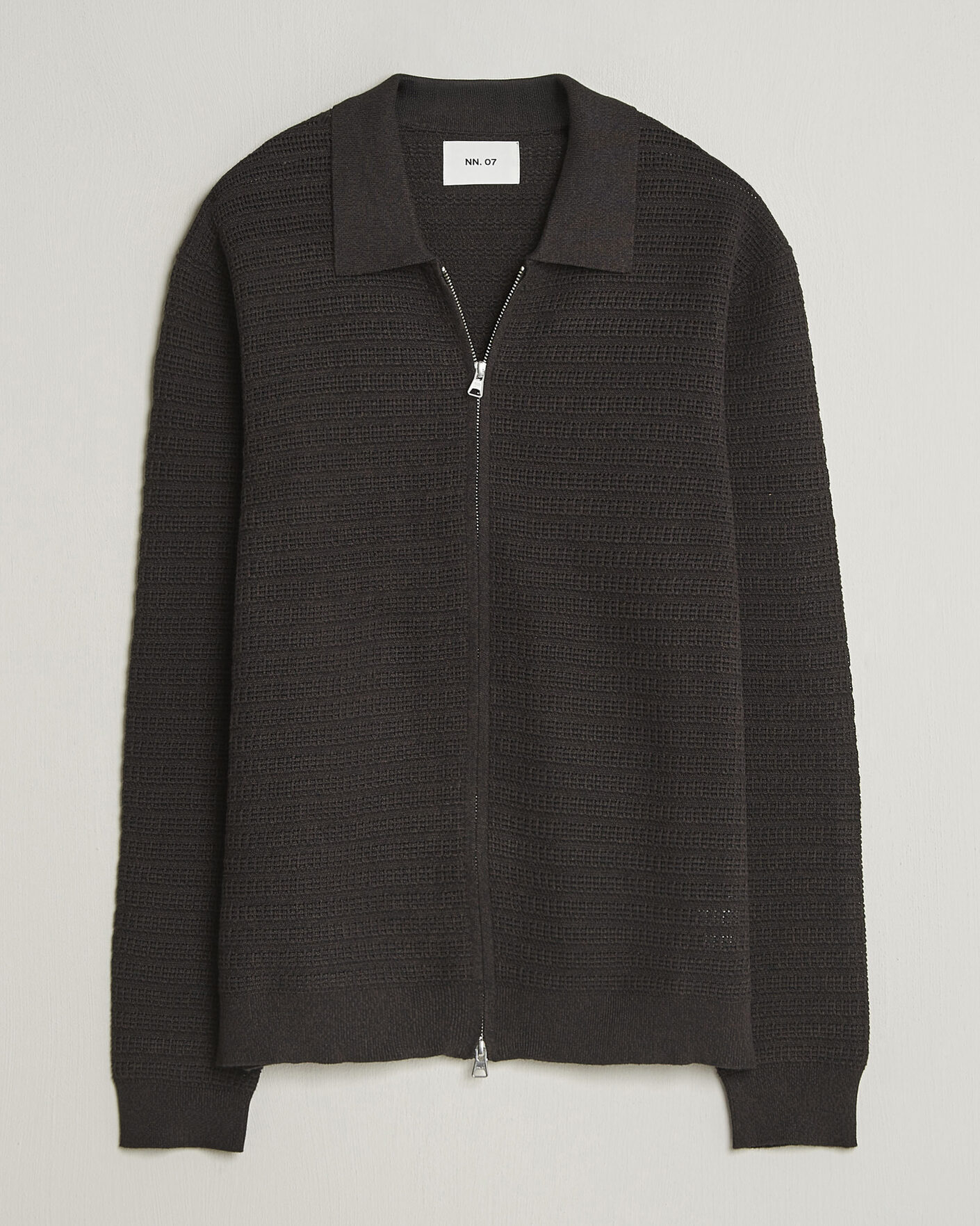Uomini | Maglieria | NN07 | Gustav Knitted Full Zip Deep Truffle