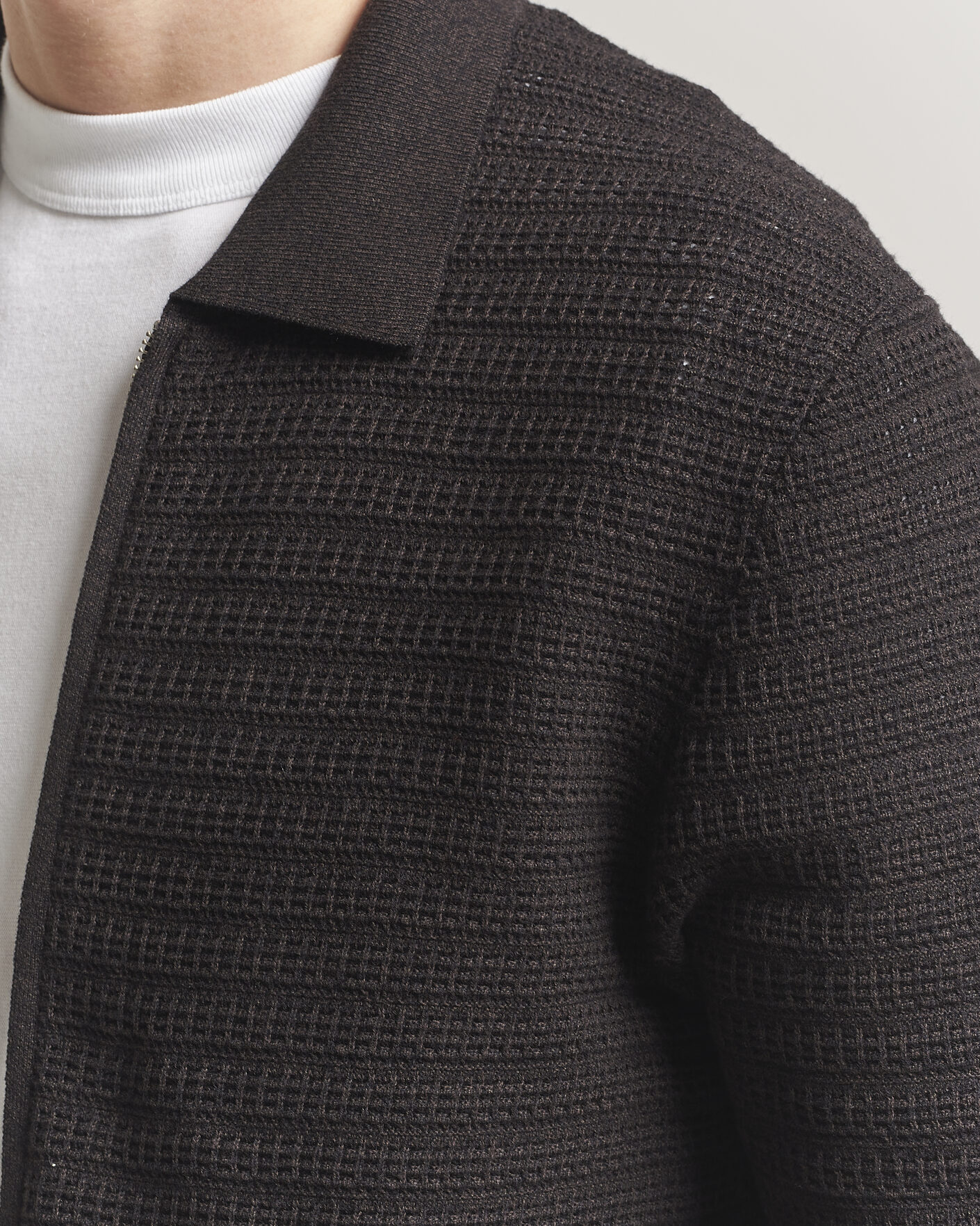 Uomini | Maglieria | NN07 | Gustav Knitted Full Zip Deep Truffle