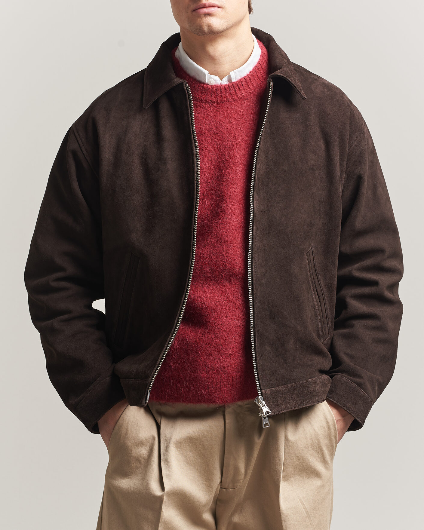 Uomini | Giacche | NN07 | Petrus Suede Jacket Deep Truffle