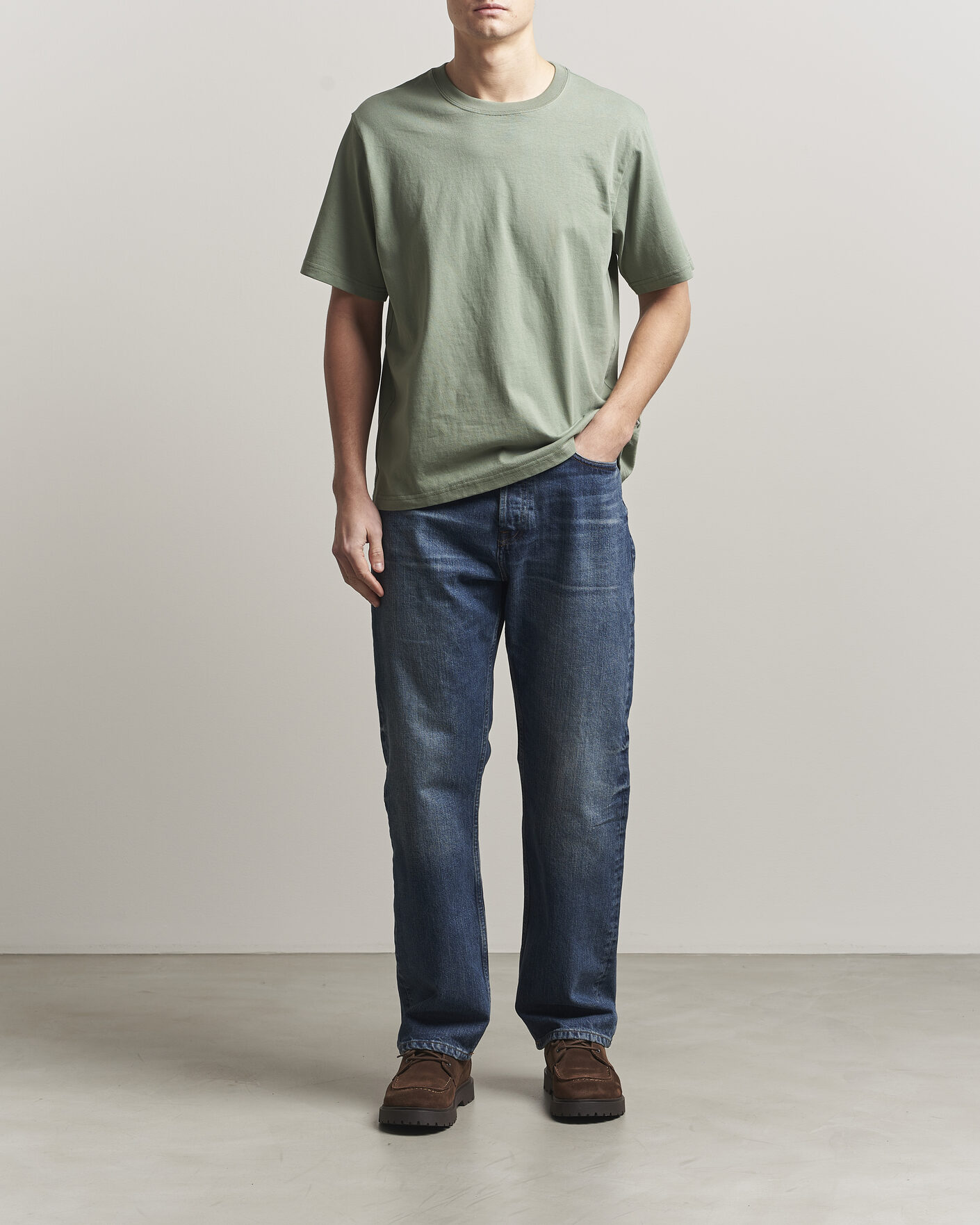 Uomini | T-shirt | NN07 | Jett Washed Crew Neck T-Shirt Sea Spray Green