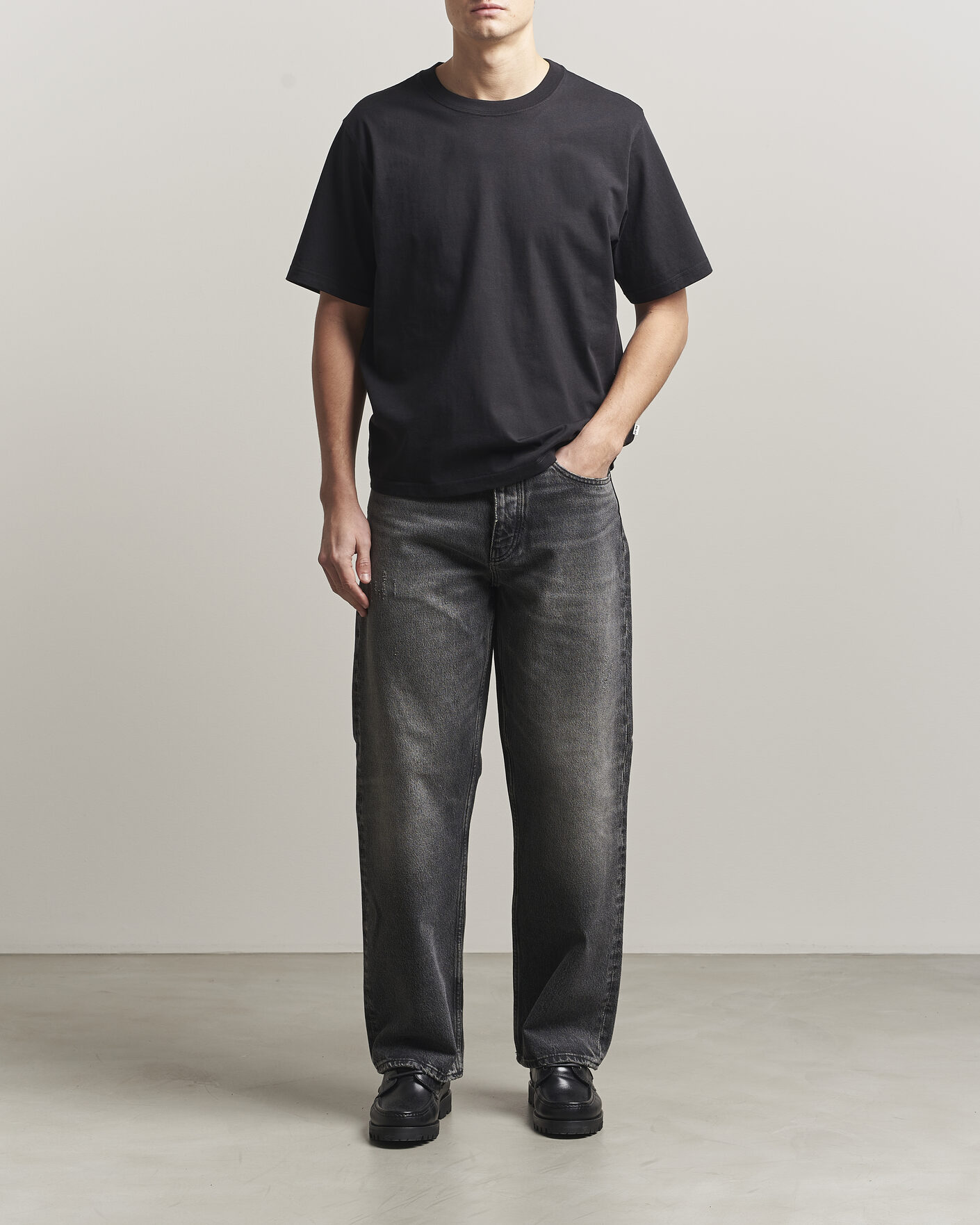 Uomini | T-shirt | NN07 | Jett Washed Crew Neck T-Shirt Black