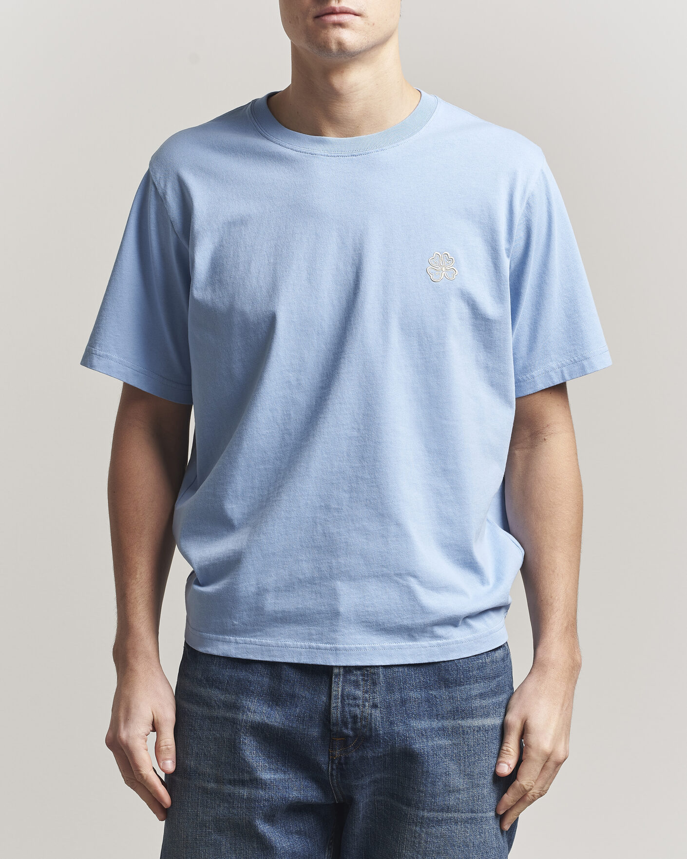 Uomini | T-shirt | NN07 | Jett Embroidered Crew Neck T-Shirt Cerulian Blue