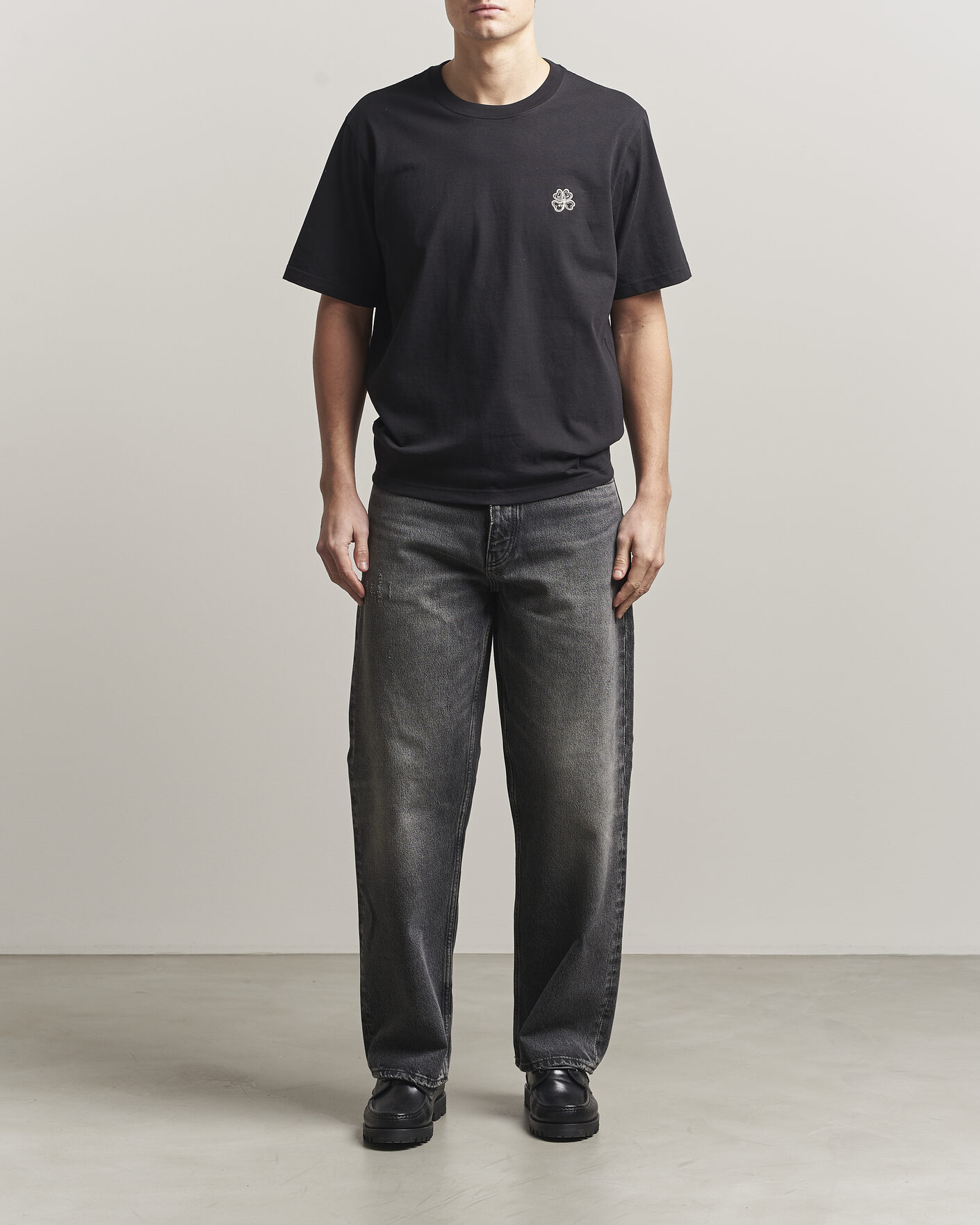 Uomini | T-shirt | NN07 | Jett Embroidered Crew Neck T-Shirt Black