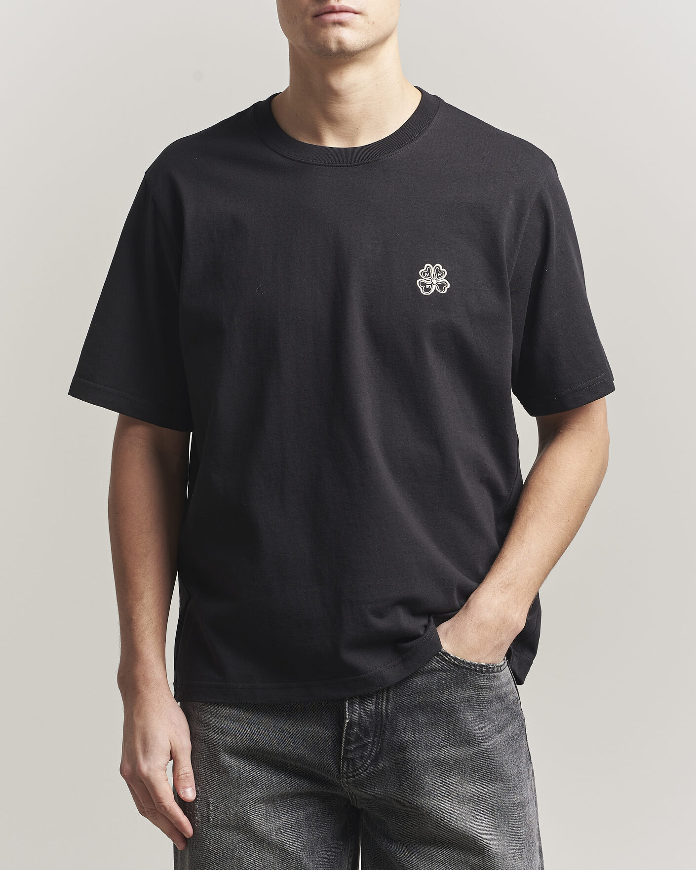 Uomini | T-shirt | NN07 | Jett Embroidered Crew Neck T-Shirt Black