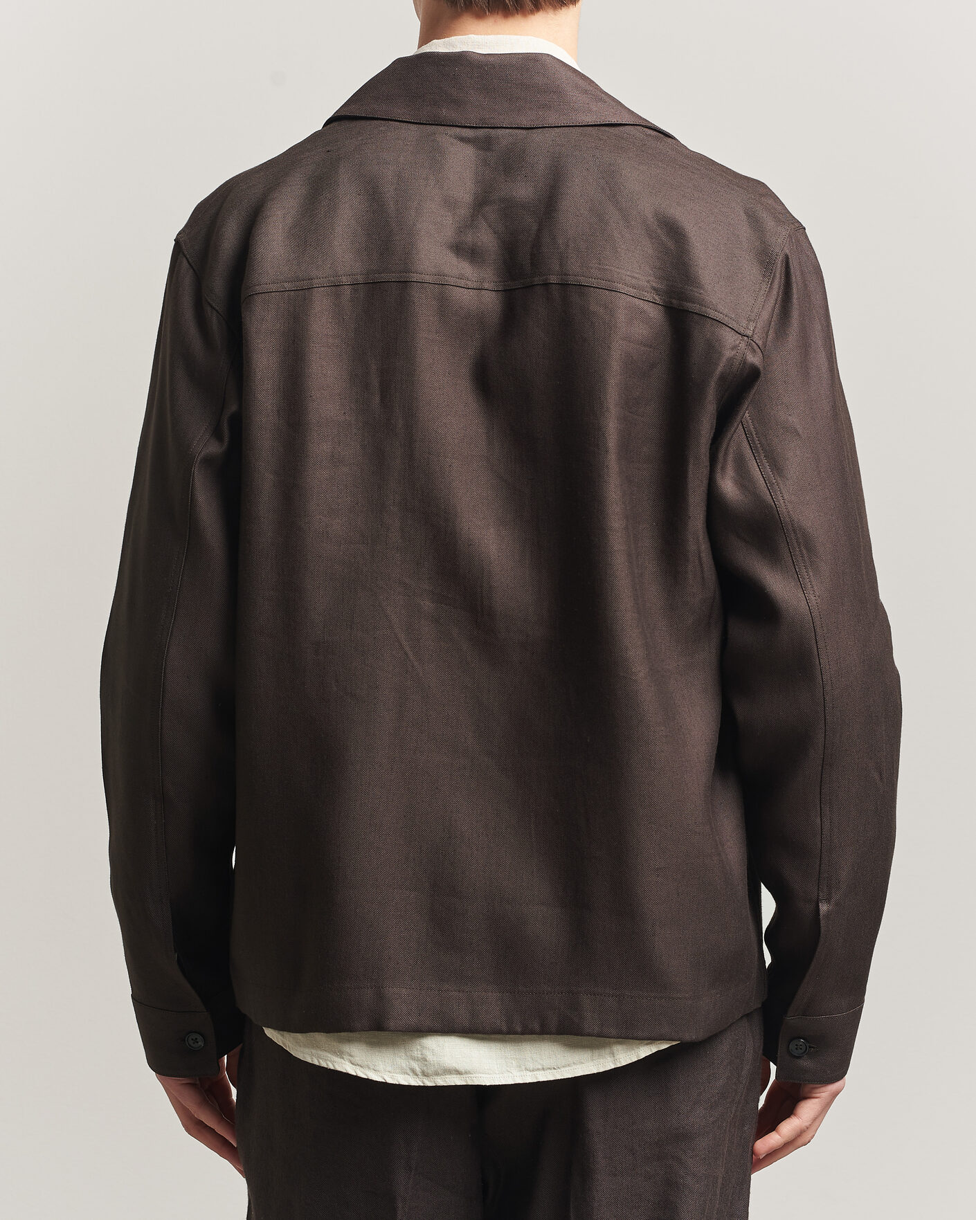 Uomini | Camicie | NN07 | Alban Linen/Viscose Overshirt Deep Truffle