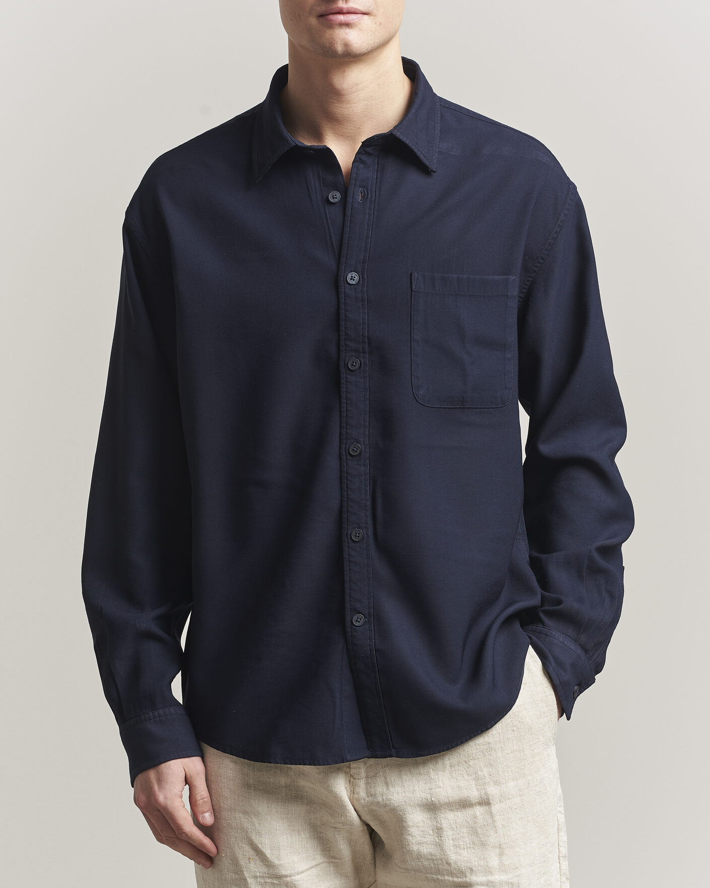 Uomini | Camicie | NN07 | Deon Tencel Shirt Navy Blue