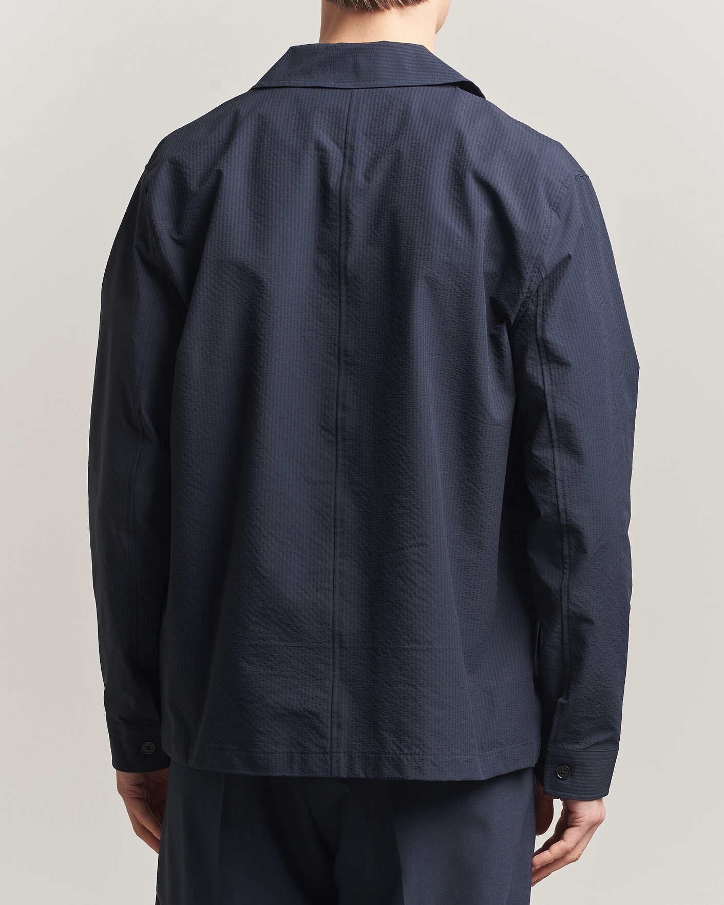 Uomini | Camicie | NN07 | Blaze Seersucker Overshirt Navy Blue