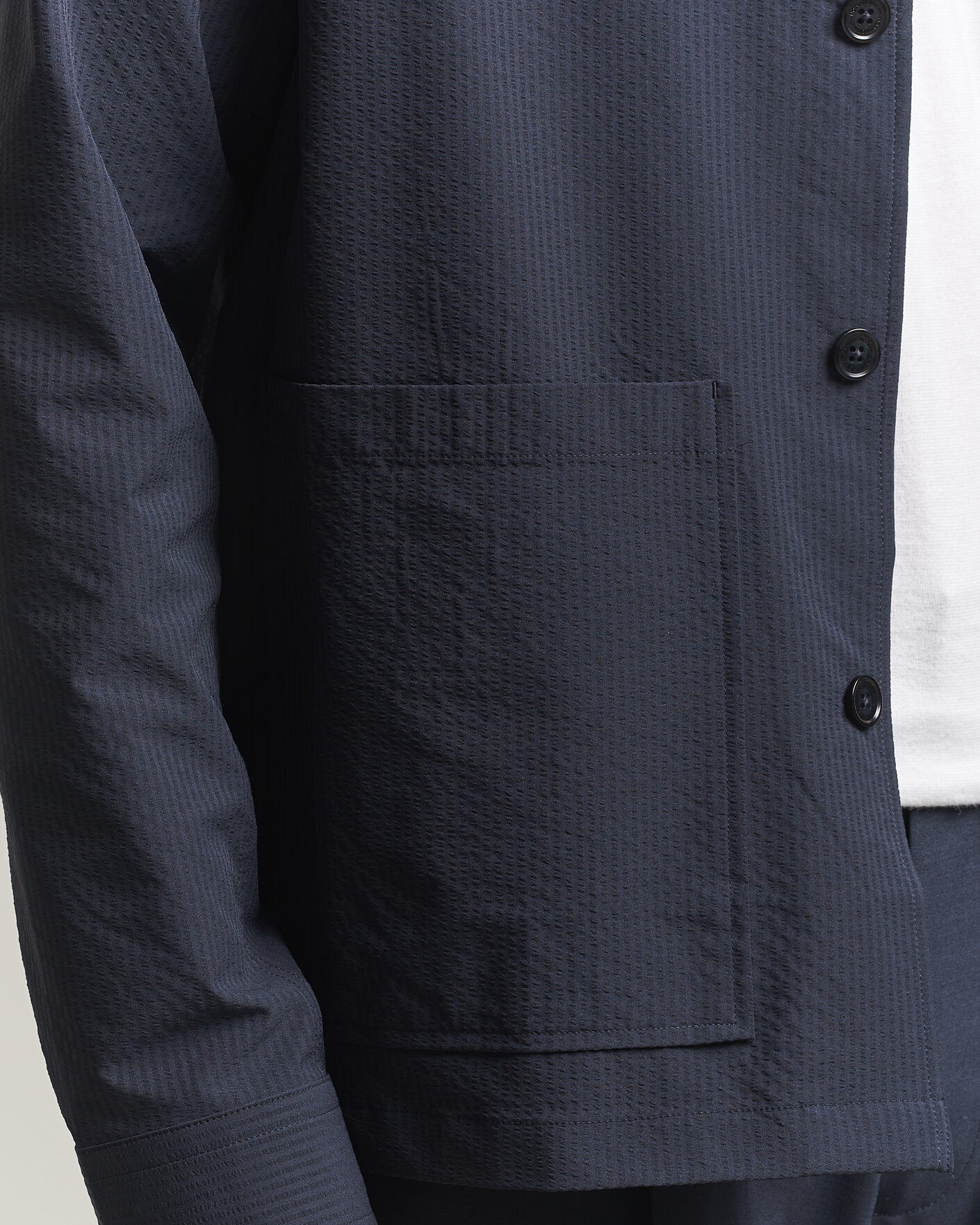 Uomini | Camicie | NN07 | Blaze Seersucker Overshirt Navy Blue