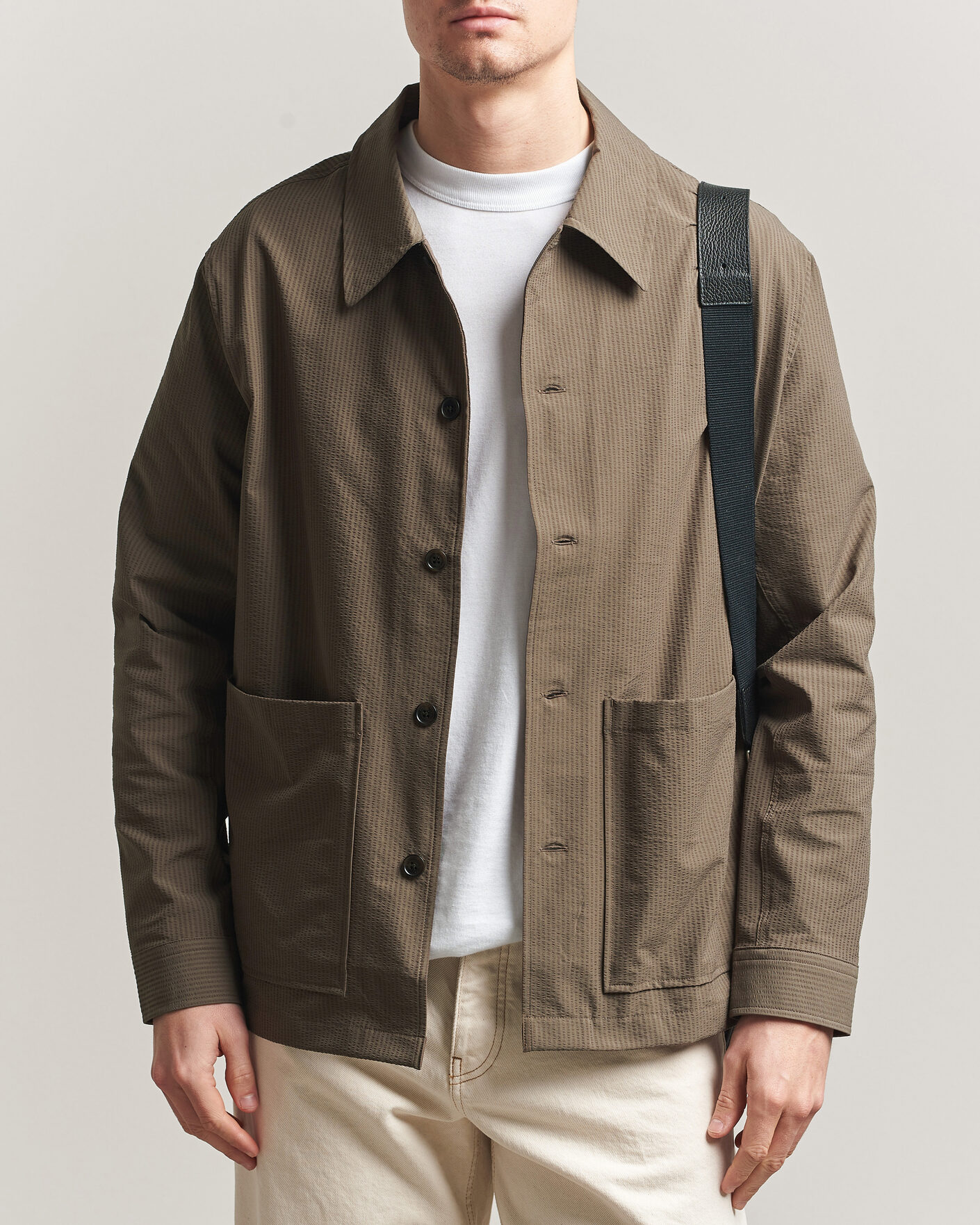 Uomini | Camicie | NN07 | Blaze Seersucker Overshirt Mable Husk
