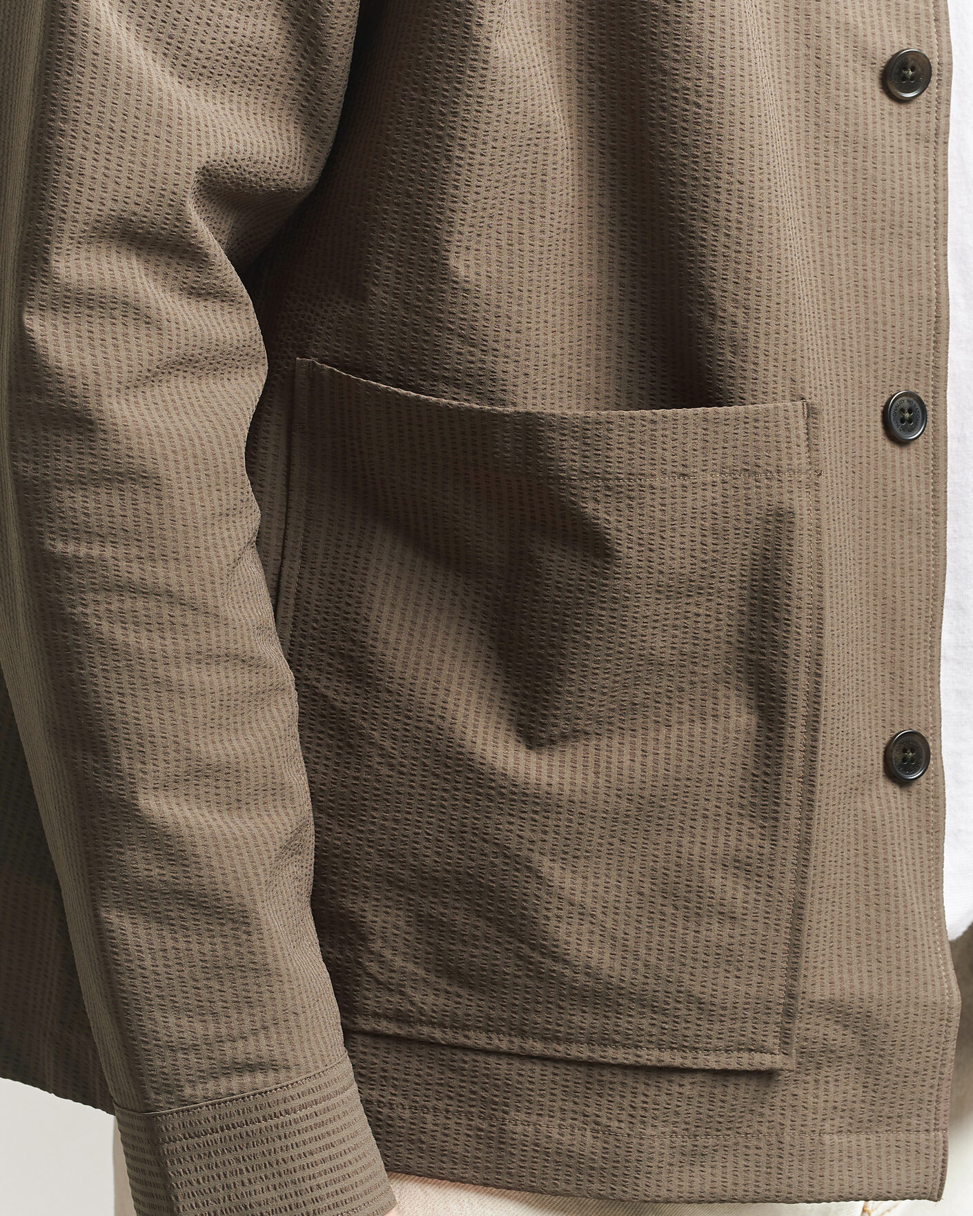 Uomini | Camicie | NN07 | Blaze Seersucker Overshirt Mable Husk