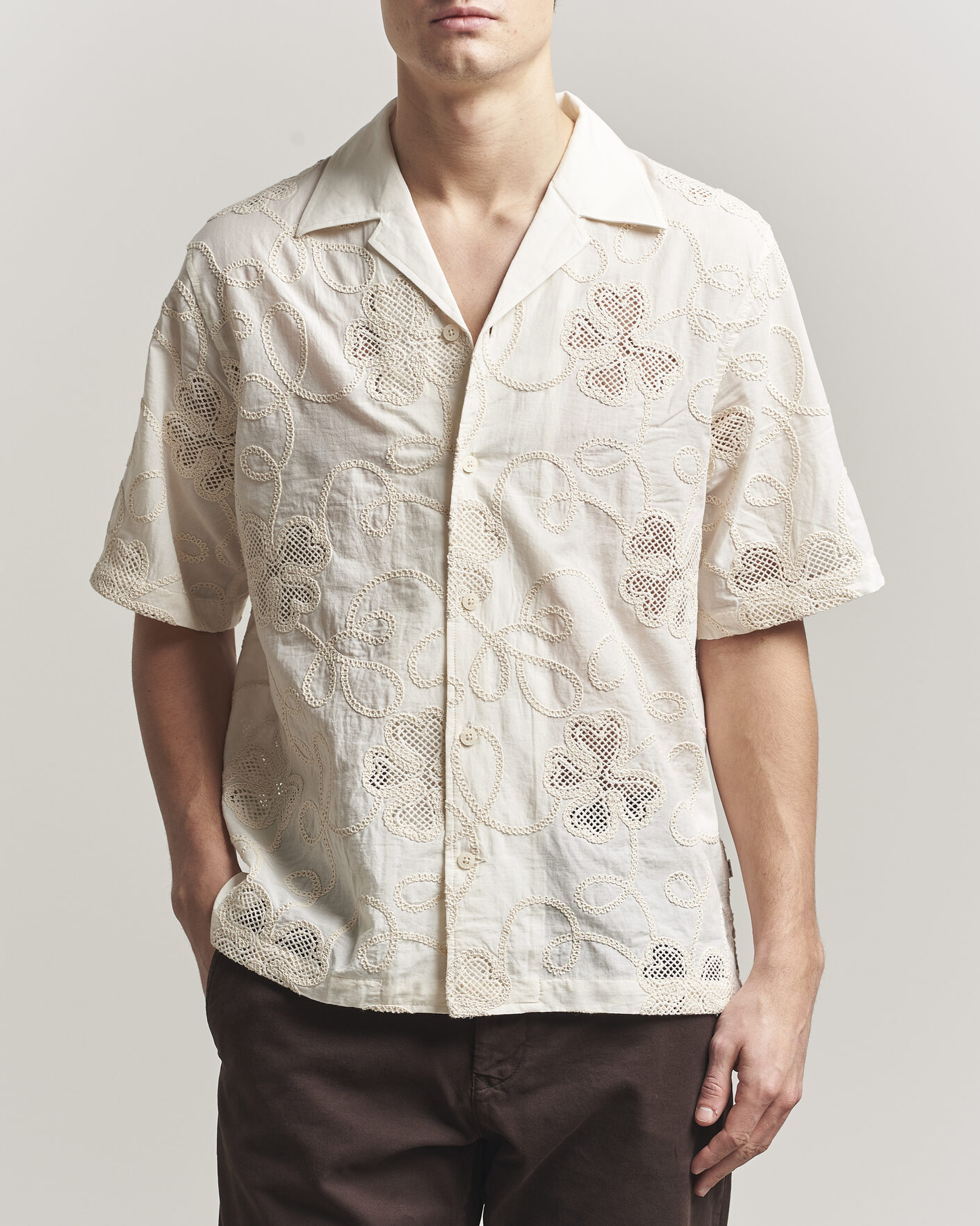 Uomini | Camicie | NN07 | Ben Flower Shirt Ivory