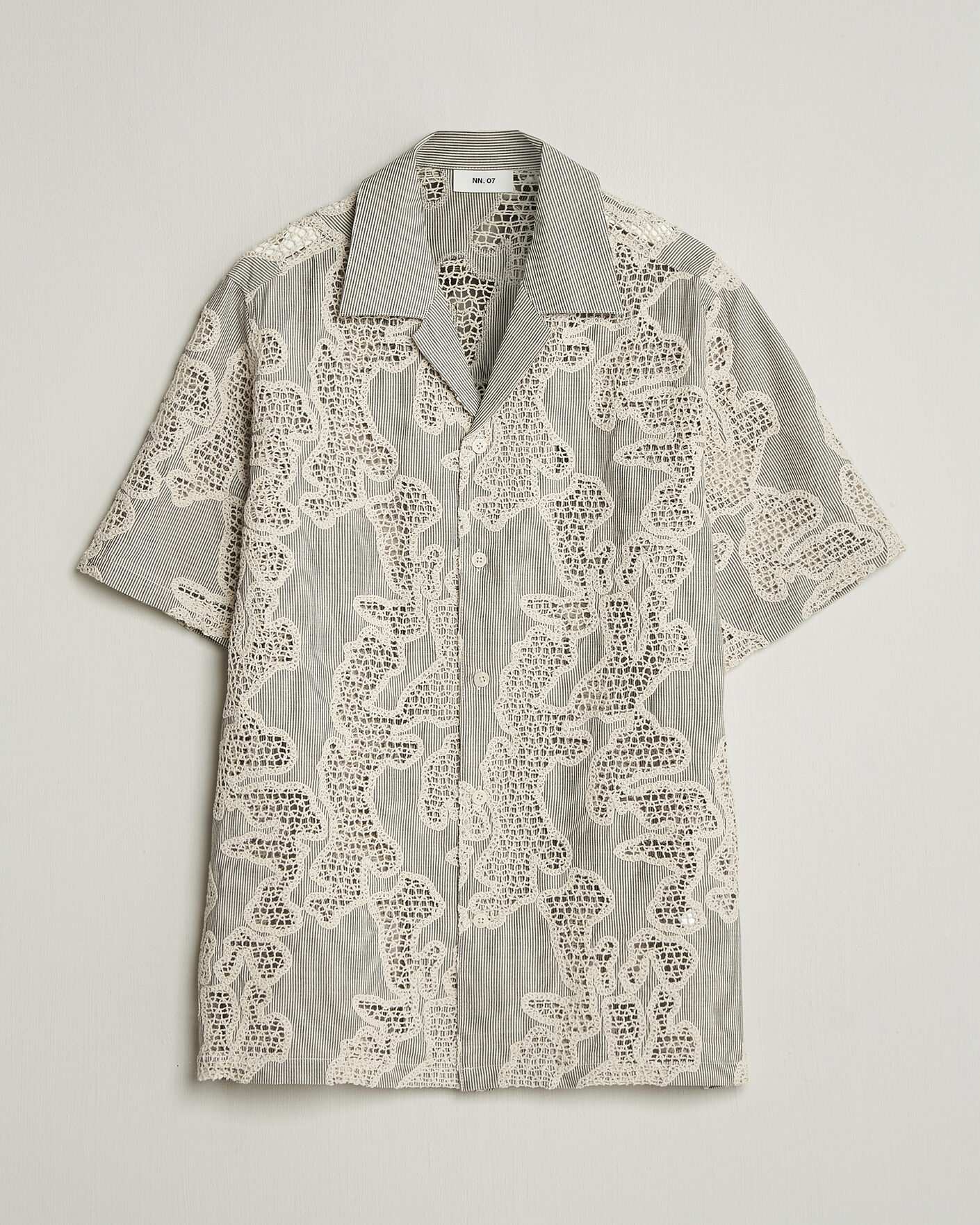 Uomini | Camicie | NN07 | Julio Flower Short Sleeve Shirt Deep Truffle