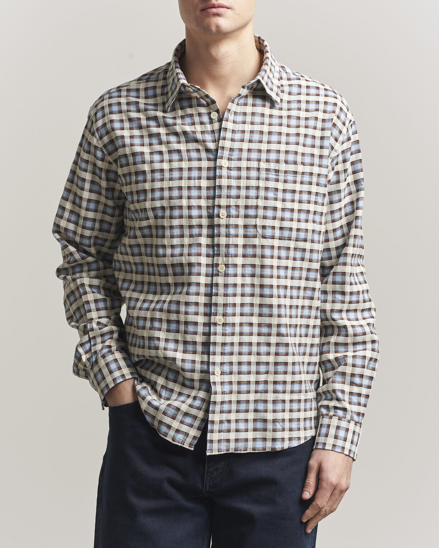Uomini | Camicie | NN07 | Deon Checked Shirt Blue
