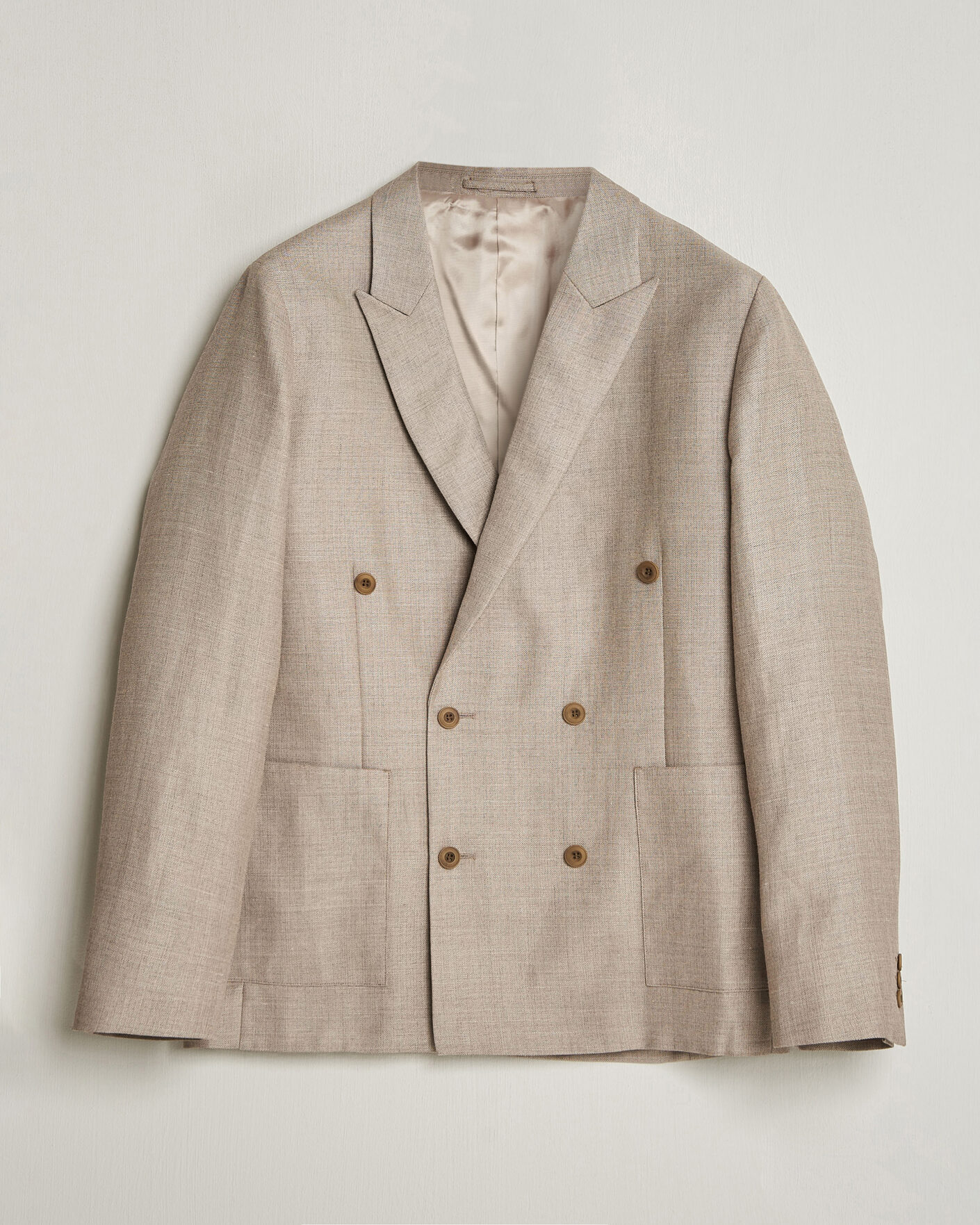 Uomini | Blazers | NN07 | Jordin Linen/Wool Double Breasted Blazer Khaki Melange