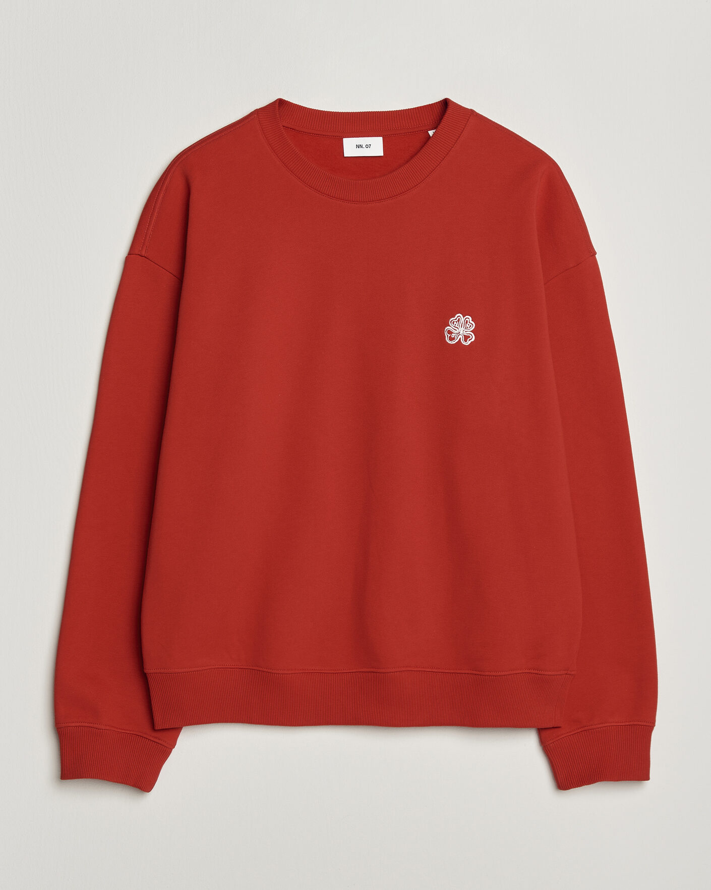 Uomini | Maglieria | NN07 | David Embroidered Crew Neck Sweatshirt Chili Red