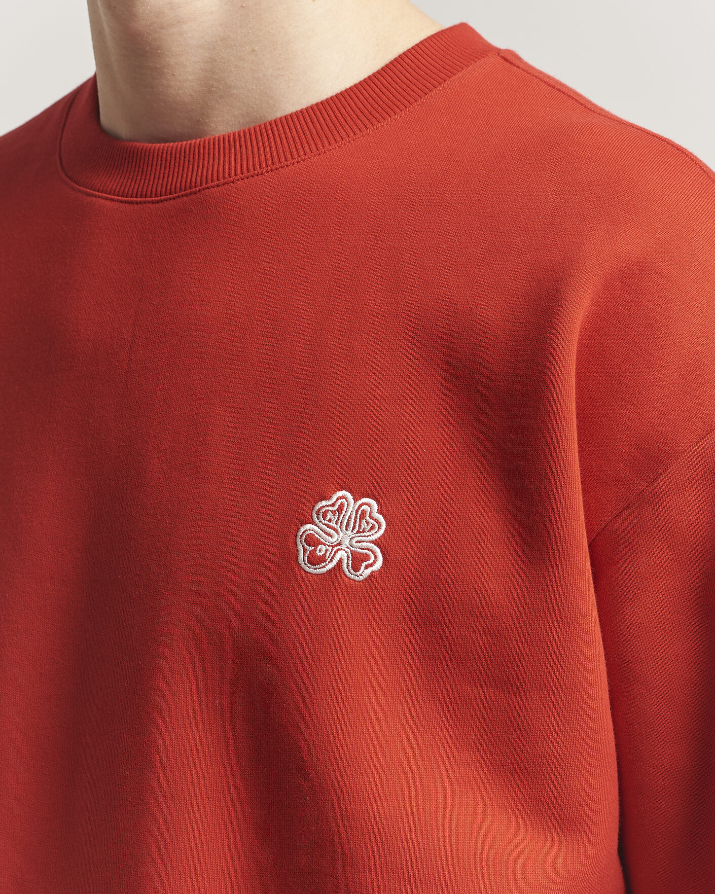 Uomini | Maglieria | NN07 | David Embroidered Crew Neck Sweatshirt Chili Red