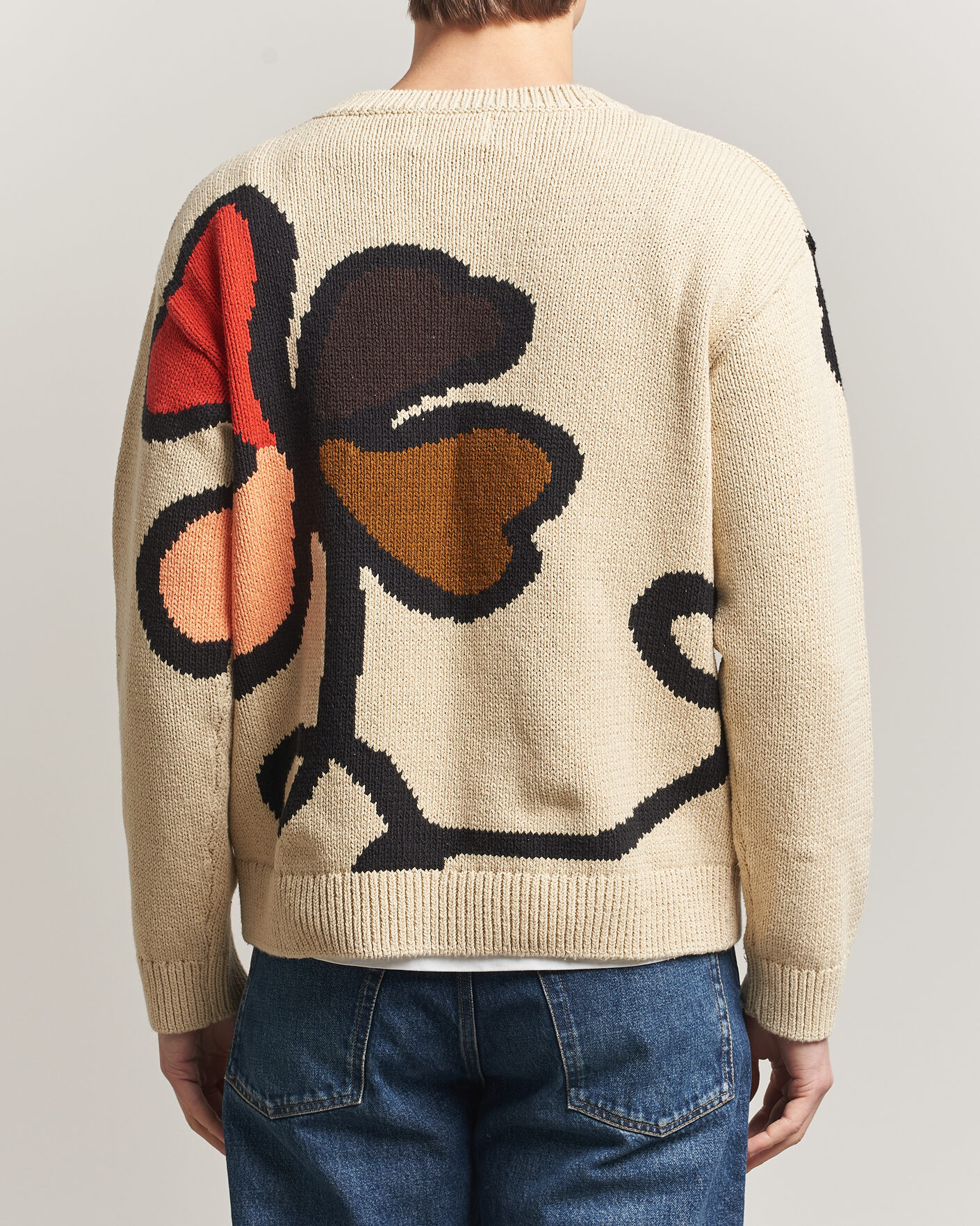 Uomini | Maglieria | NN07 | Todd Printed Flower Sweater Ecru Multi