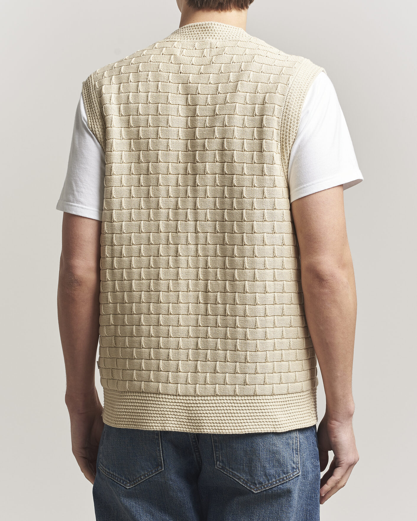 Uomini | Maglieria | NN07 | Reece Knitted Vest Ecru
