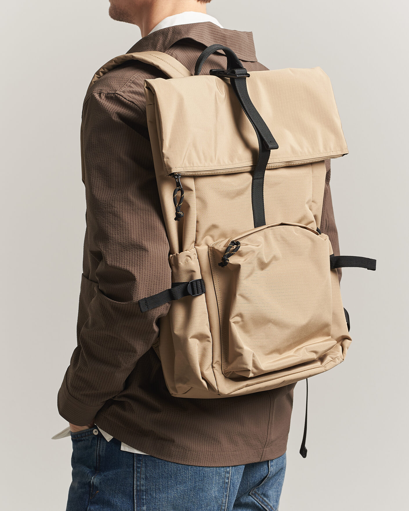 Uomini | Borse | NN07 | Nylon Ripstop Rolltop Backpack Desert Khaki